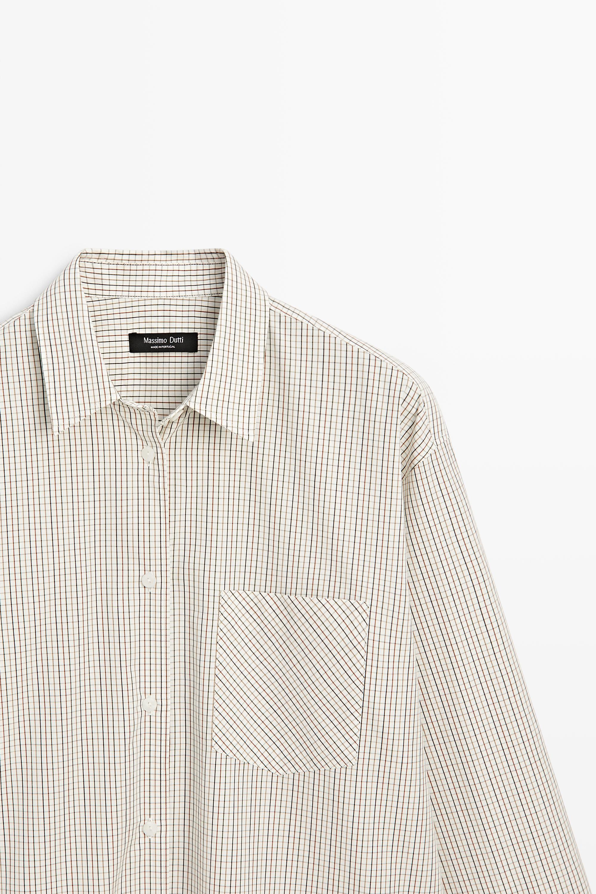 100% Cotton Check Shirt - WHITE