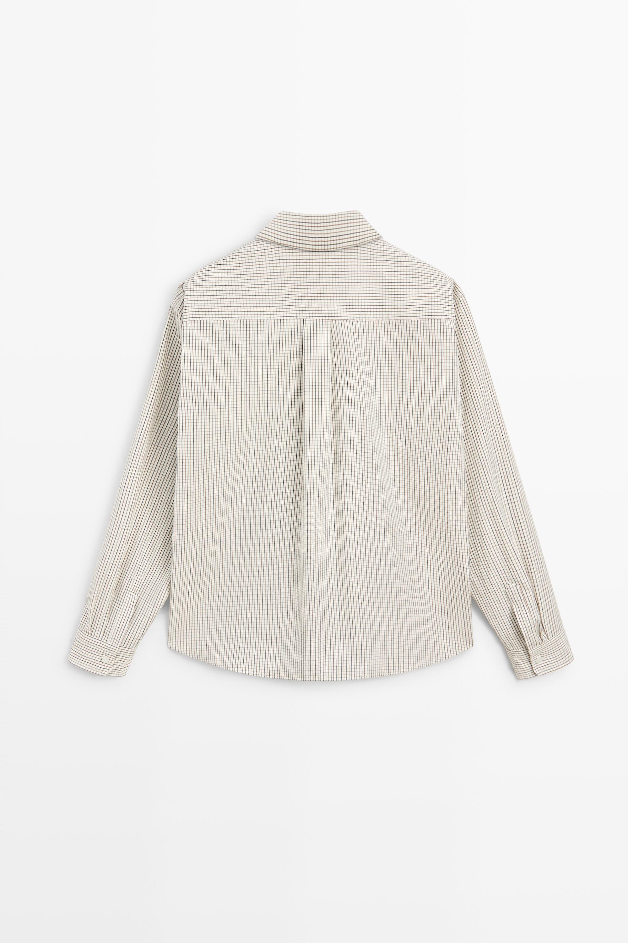100% Cotton Check Shirt - WHITE