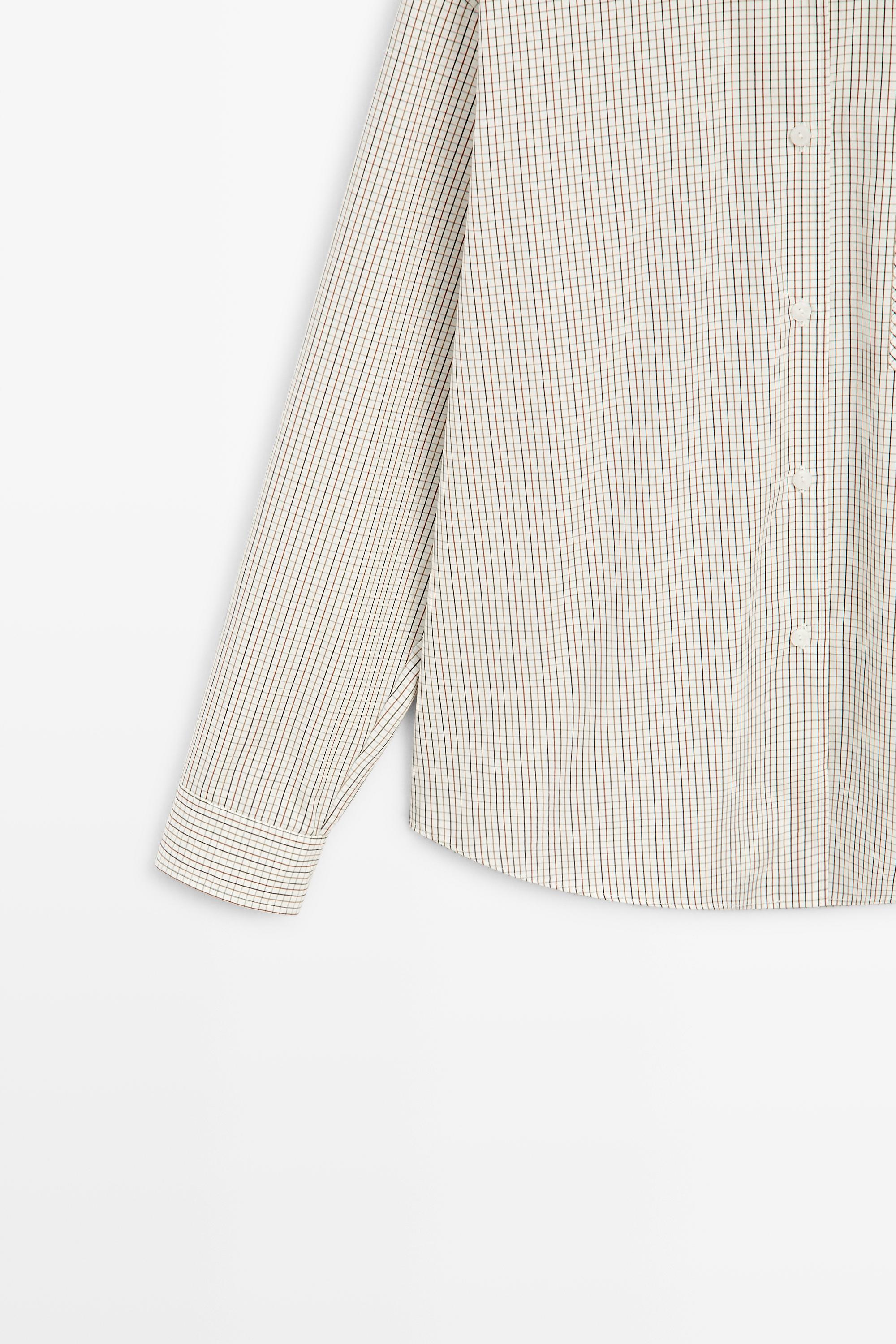 100% Cotton Check Shirt - WHITE