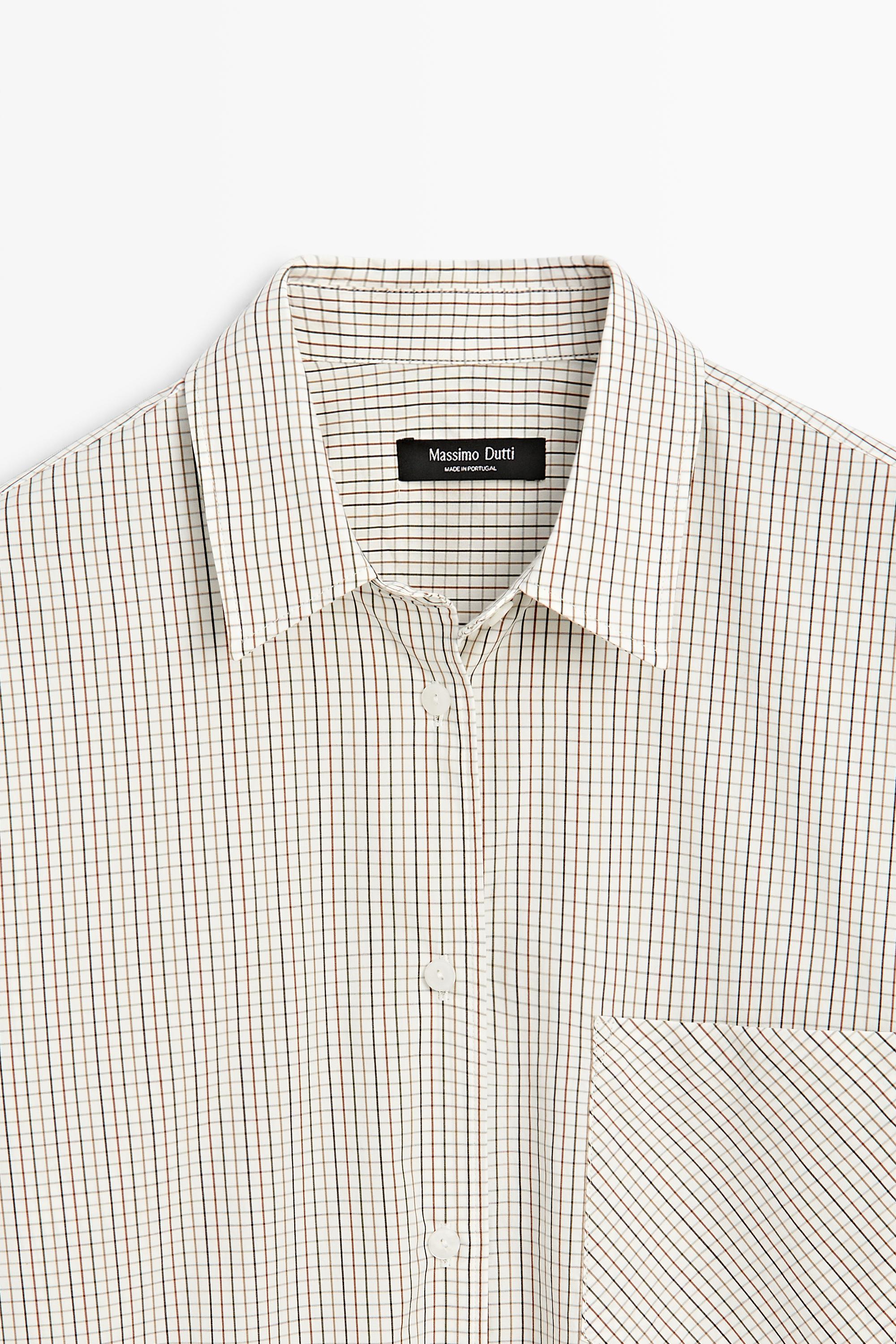 100% Cotton Check Shirt - WHITE