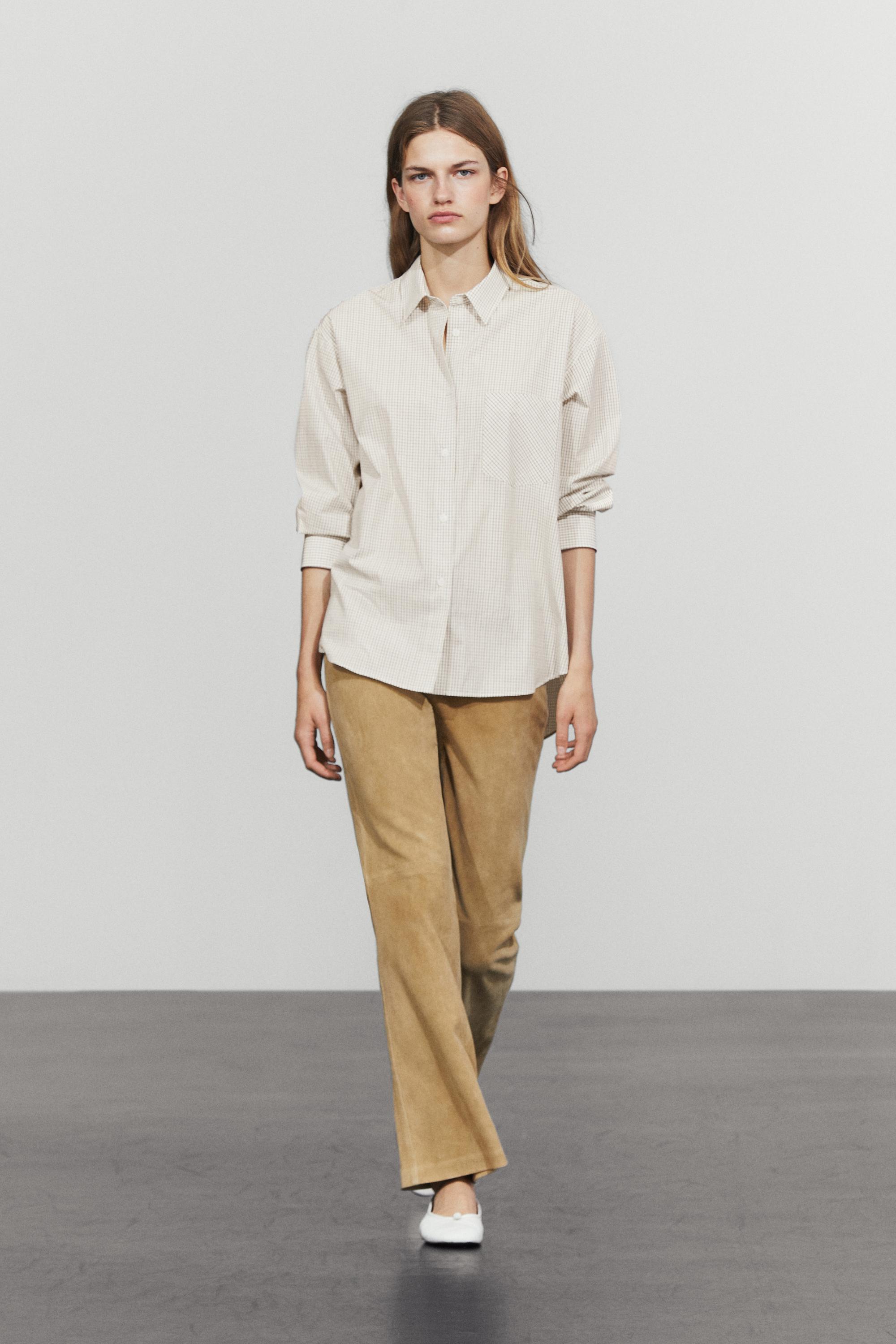 100% Cotton Check Shirt - WHITE