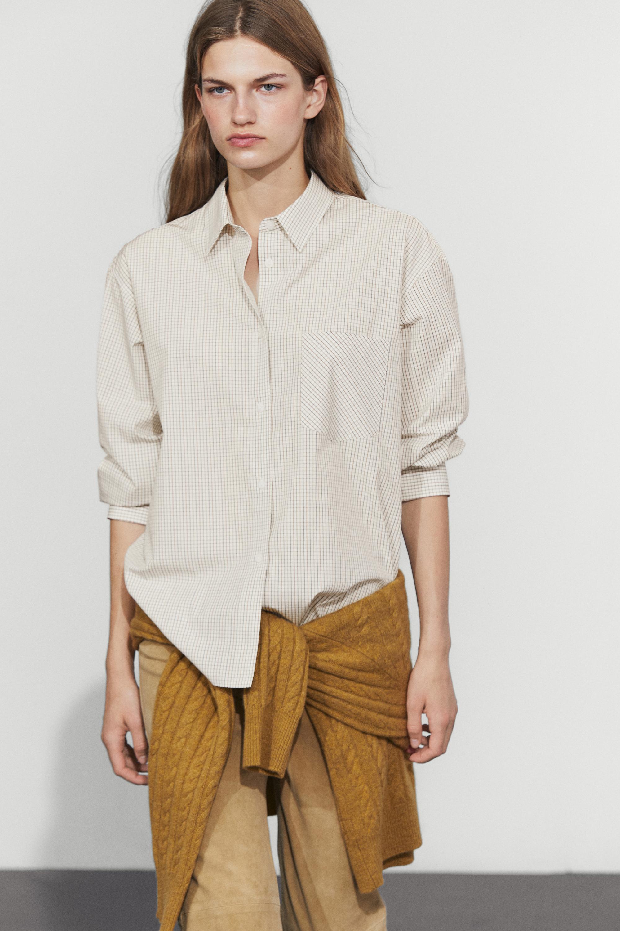 100% Cotton Check Shirt - WHITE
