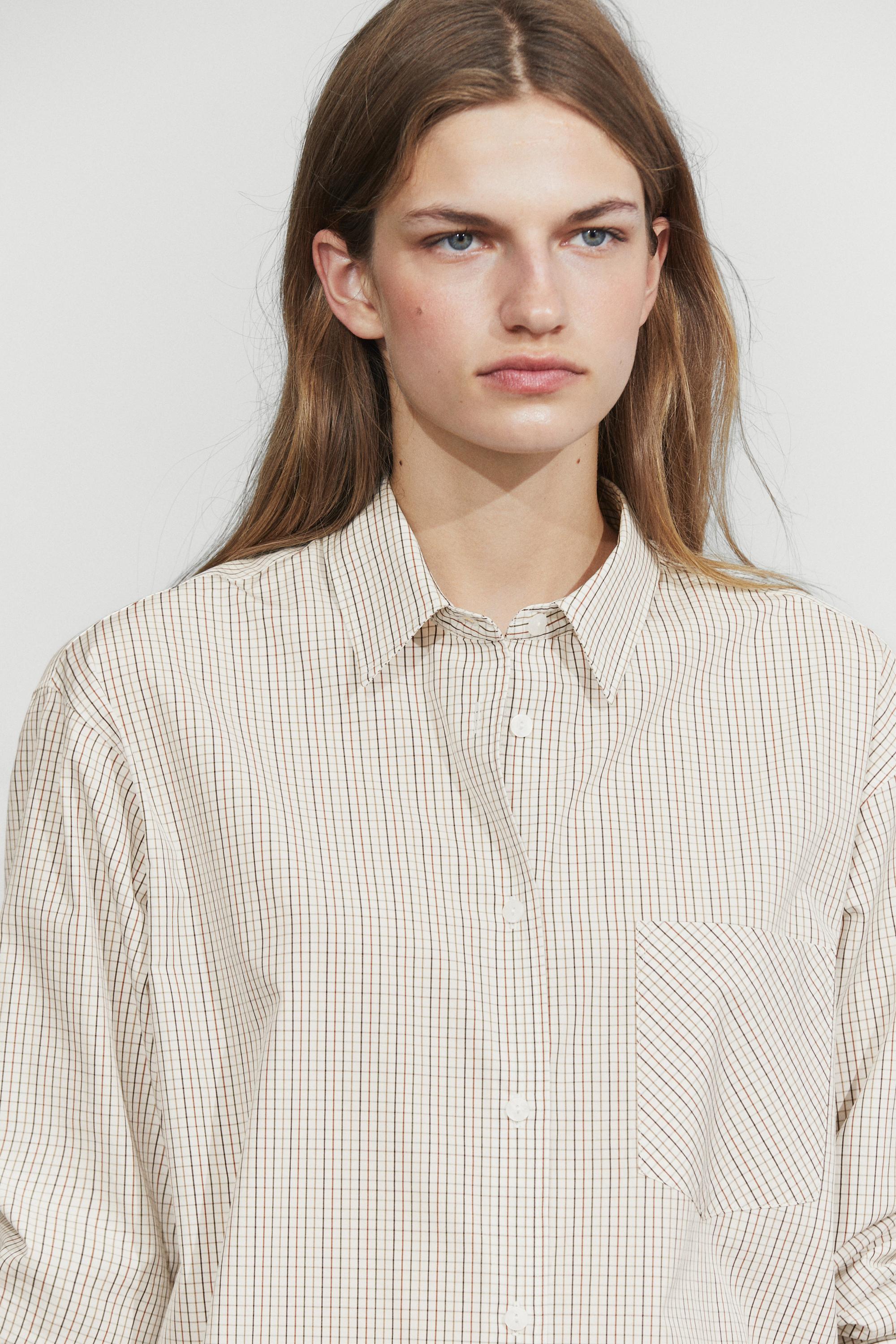 100% Cotton Check Shirt - WHITE