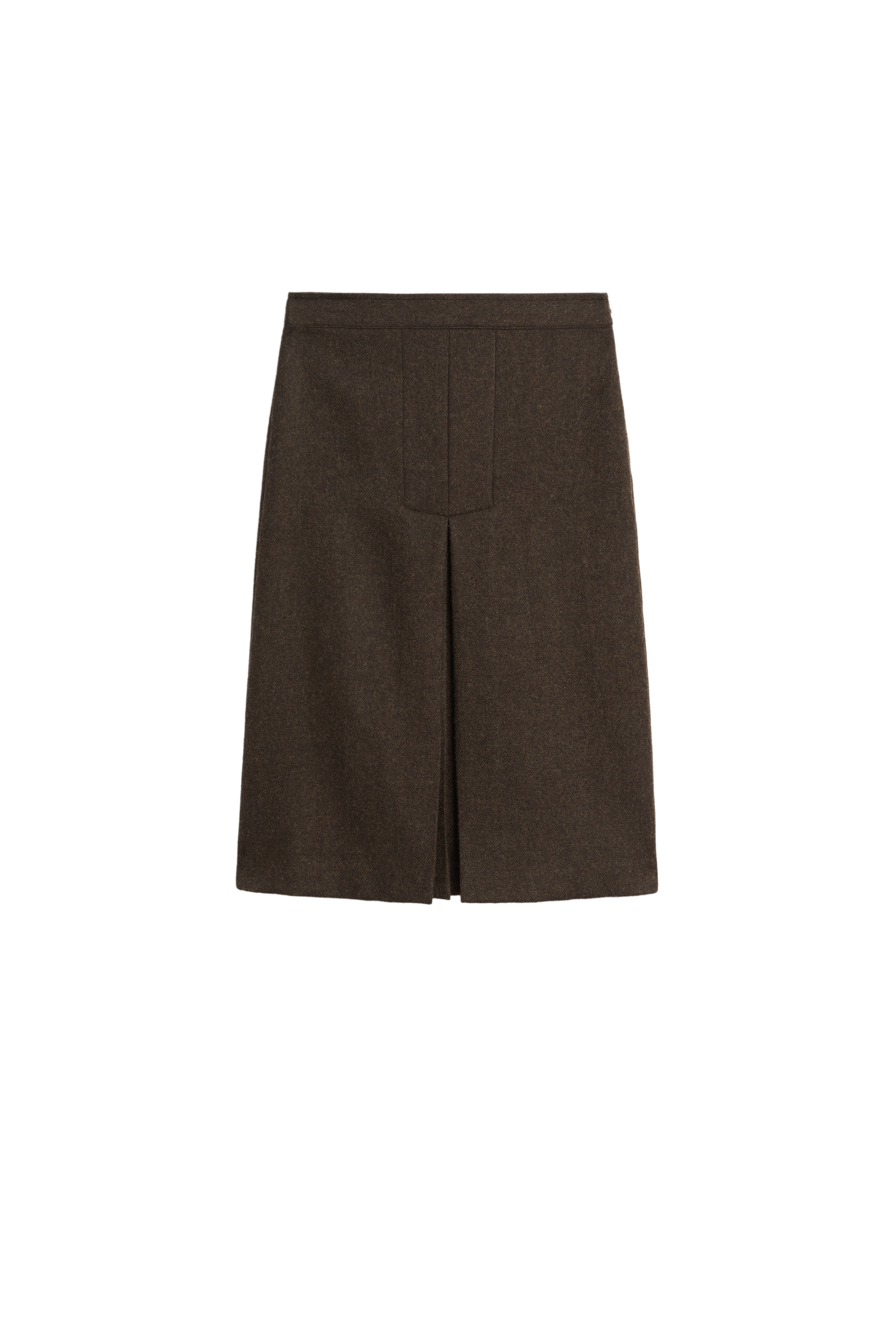 Midi skirt with split detail - BROWN