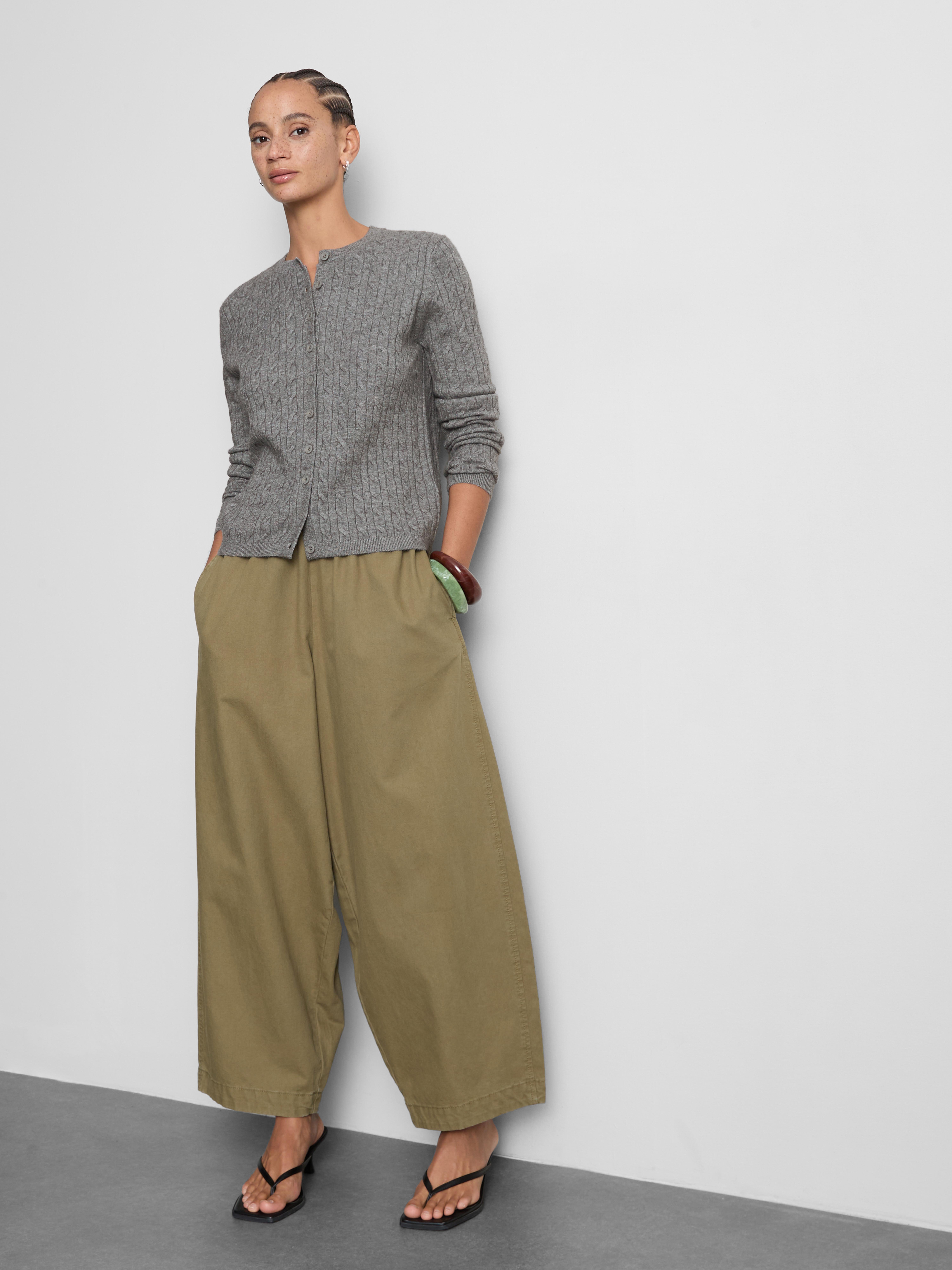 Cable Knit Cardigan - Gray