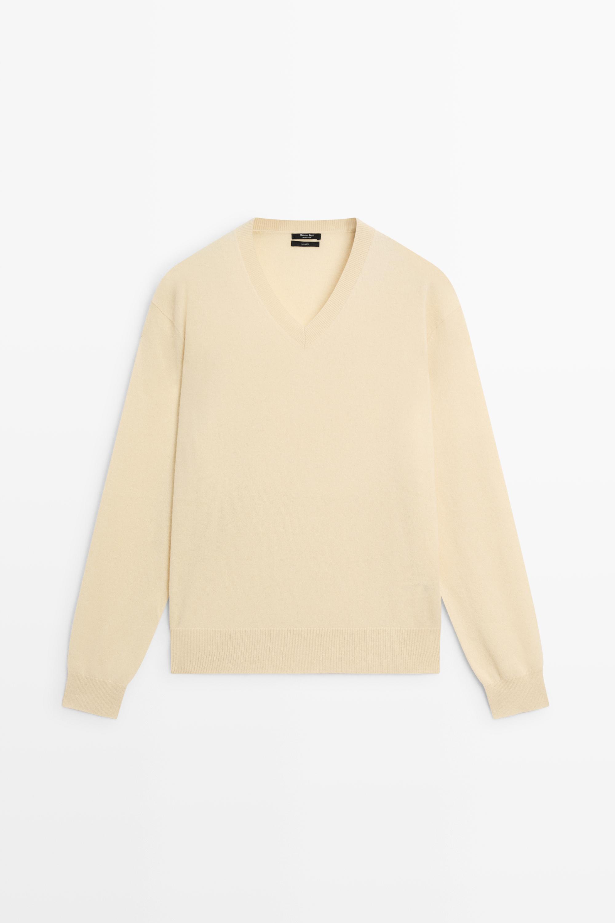100% cashmere knit sweater - Vanilla