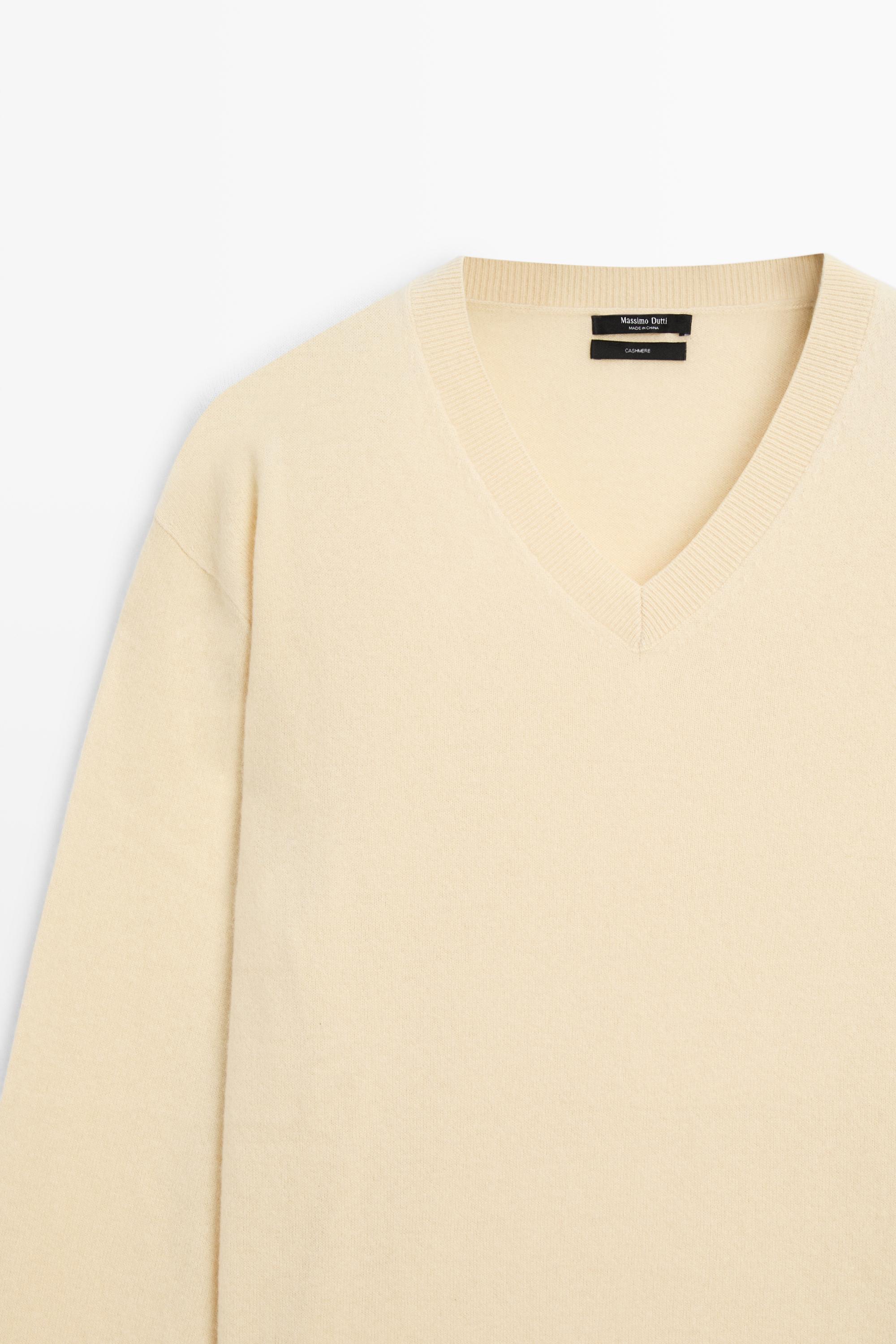 100% cashmere knit sweater - Vanilla