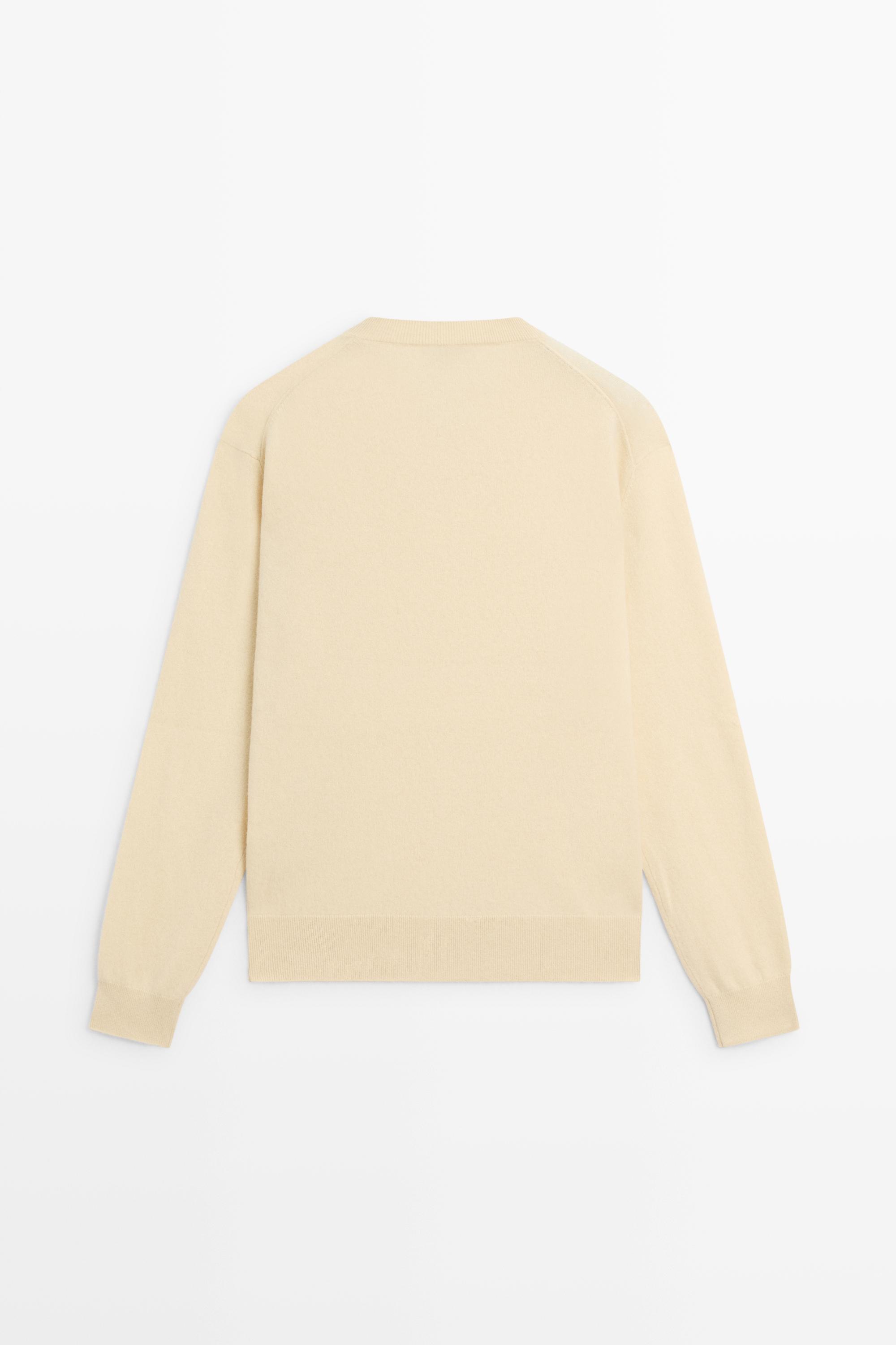 100% cashmere knit sweater - Vanilla