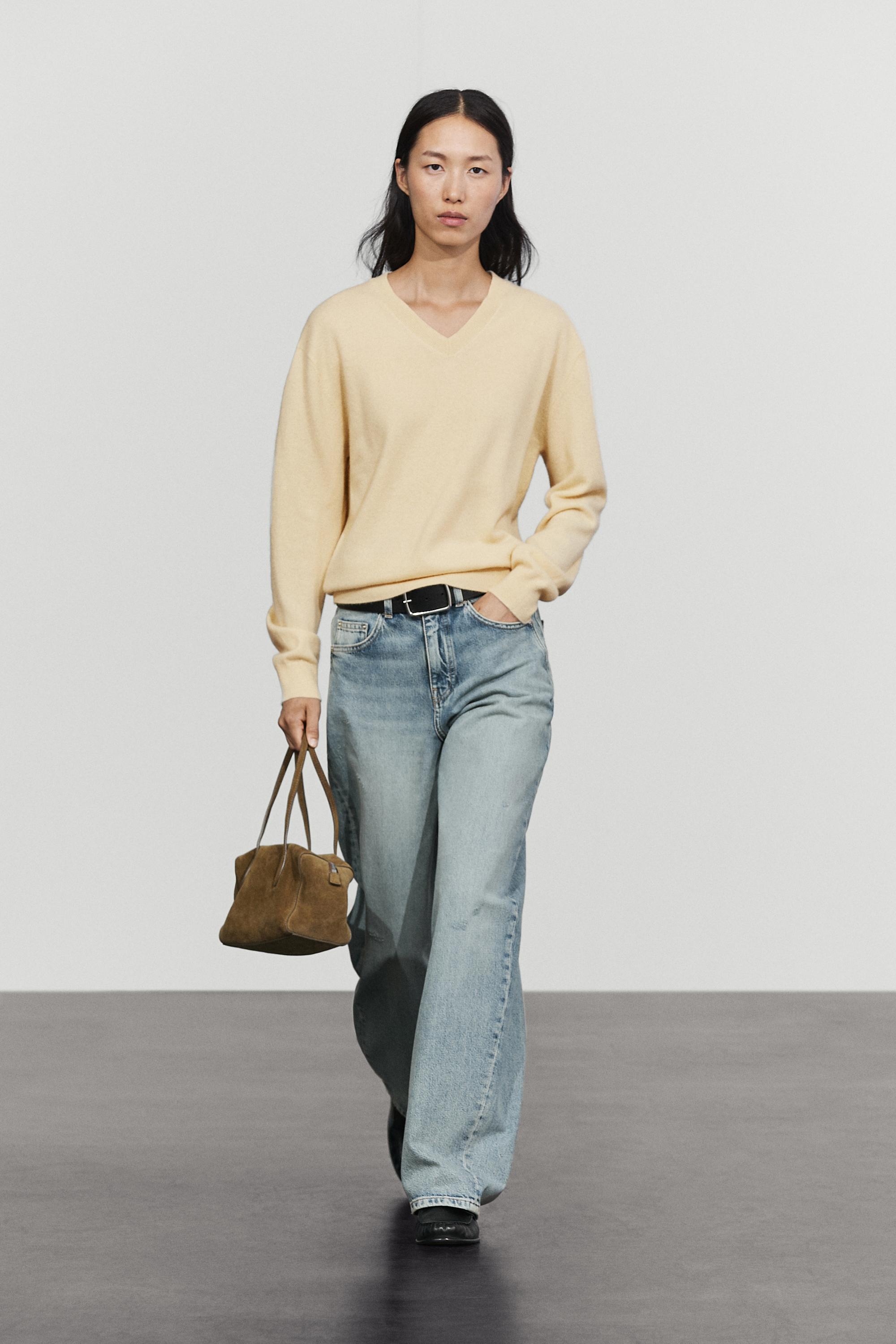 100% cashmere knit sweater - Vanilla