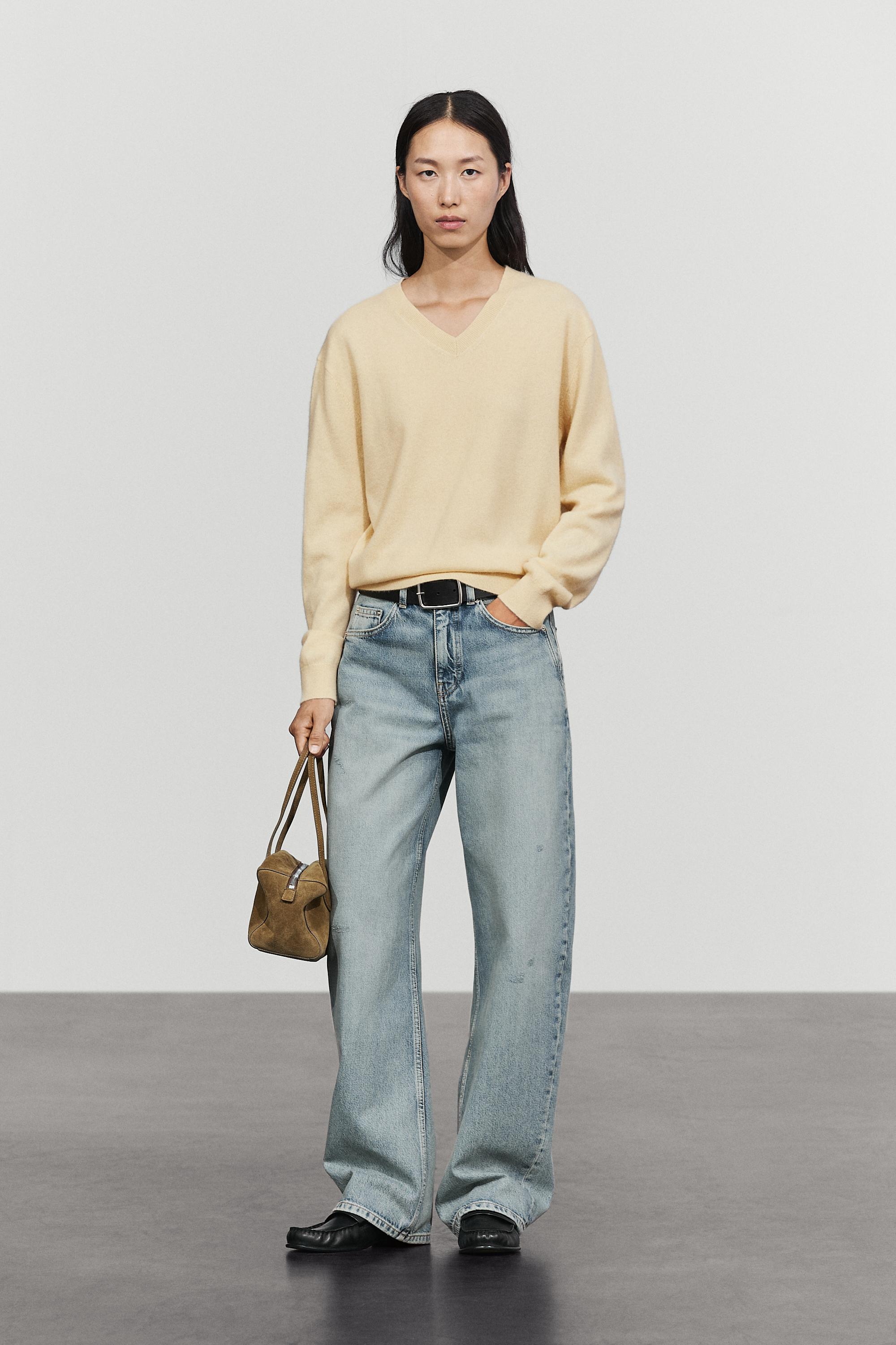 100% cashmere knit sweater - Vanilla