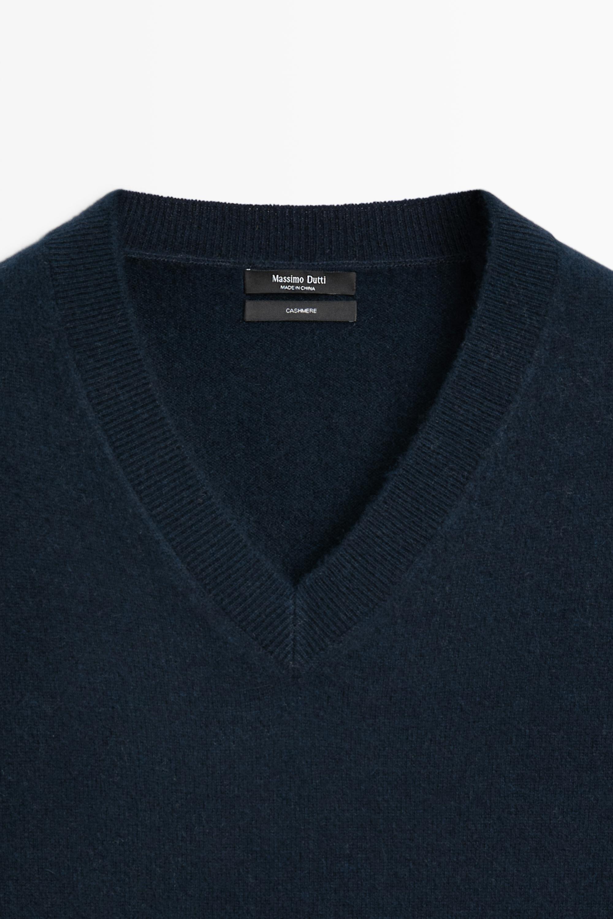 100% cashmere knit sweater - DEEP BLUE