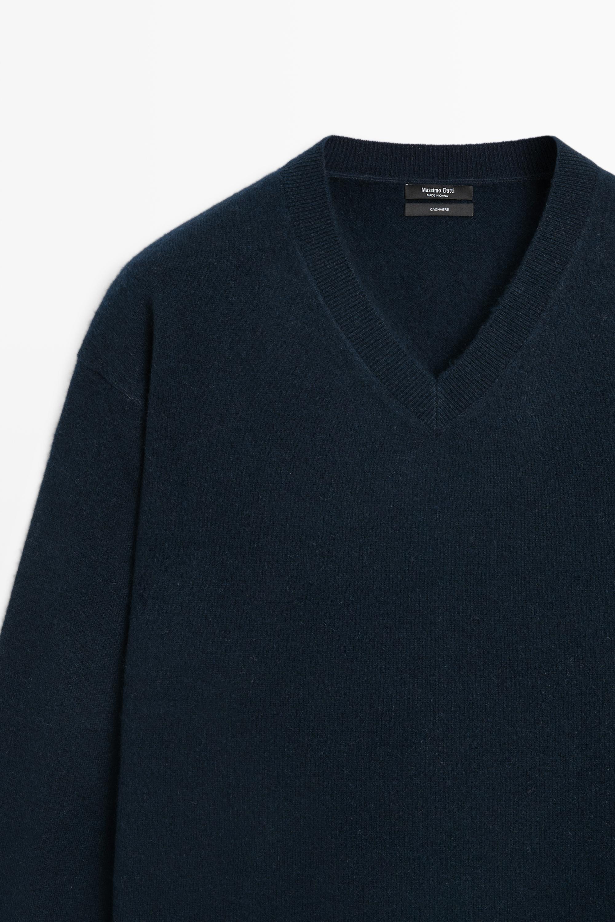 100% cashmere knit sweater - DEEP BLUE