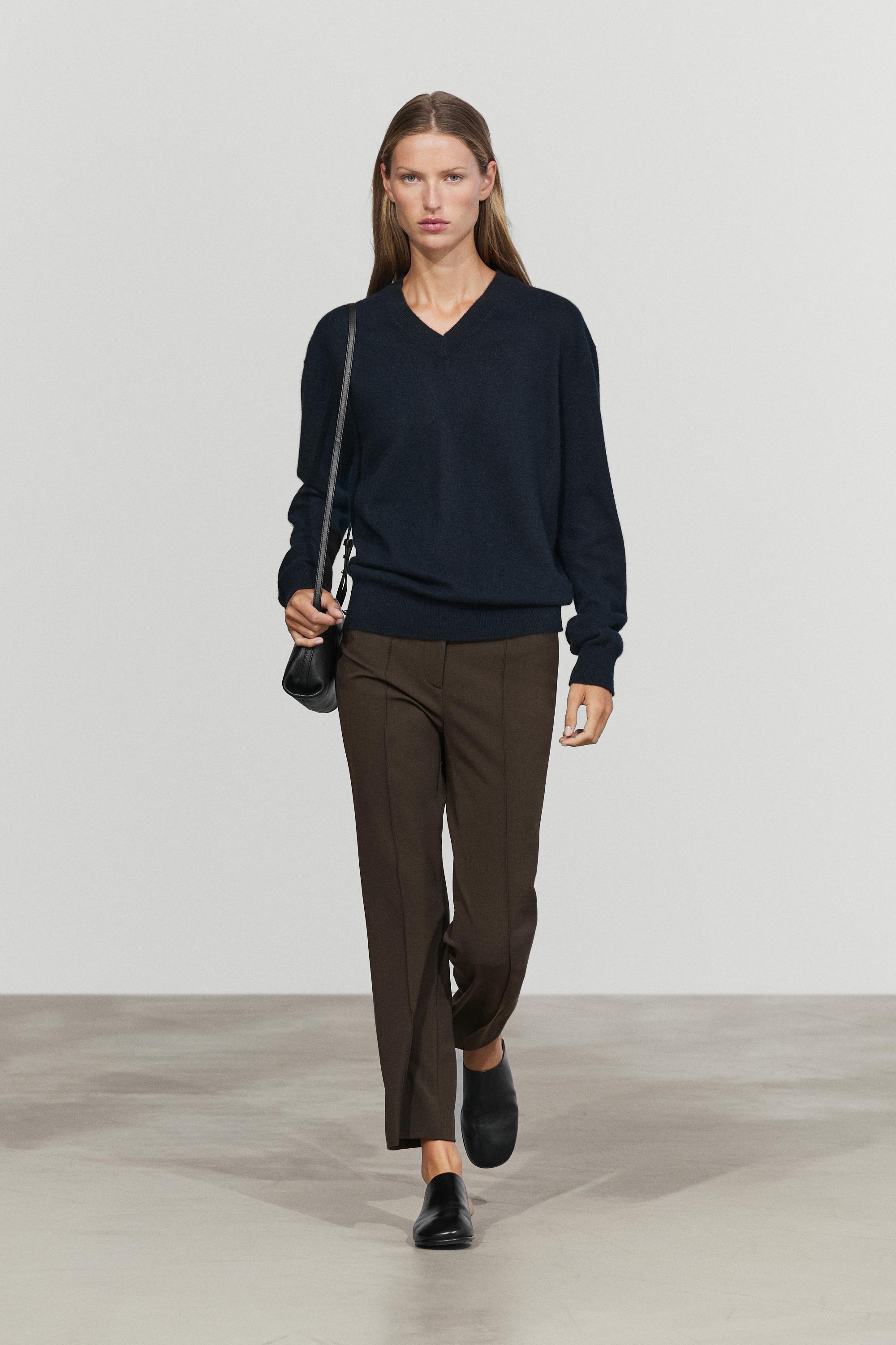 100% cashmere knit sweater - DEEP BLUE