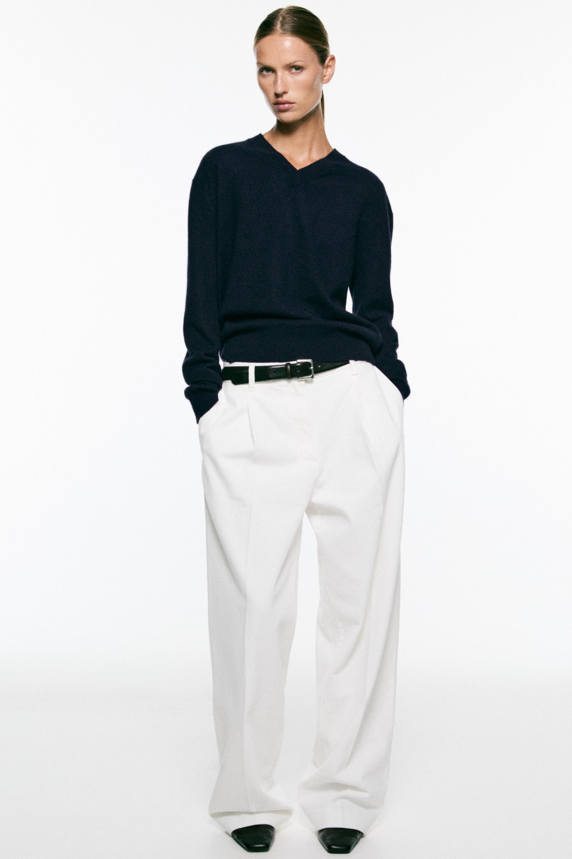 100% cashmere knit sweater - DEEP BLUE