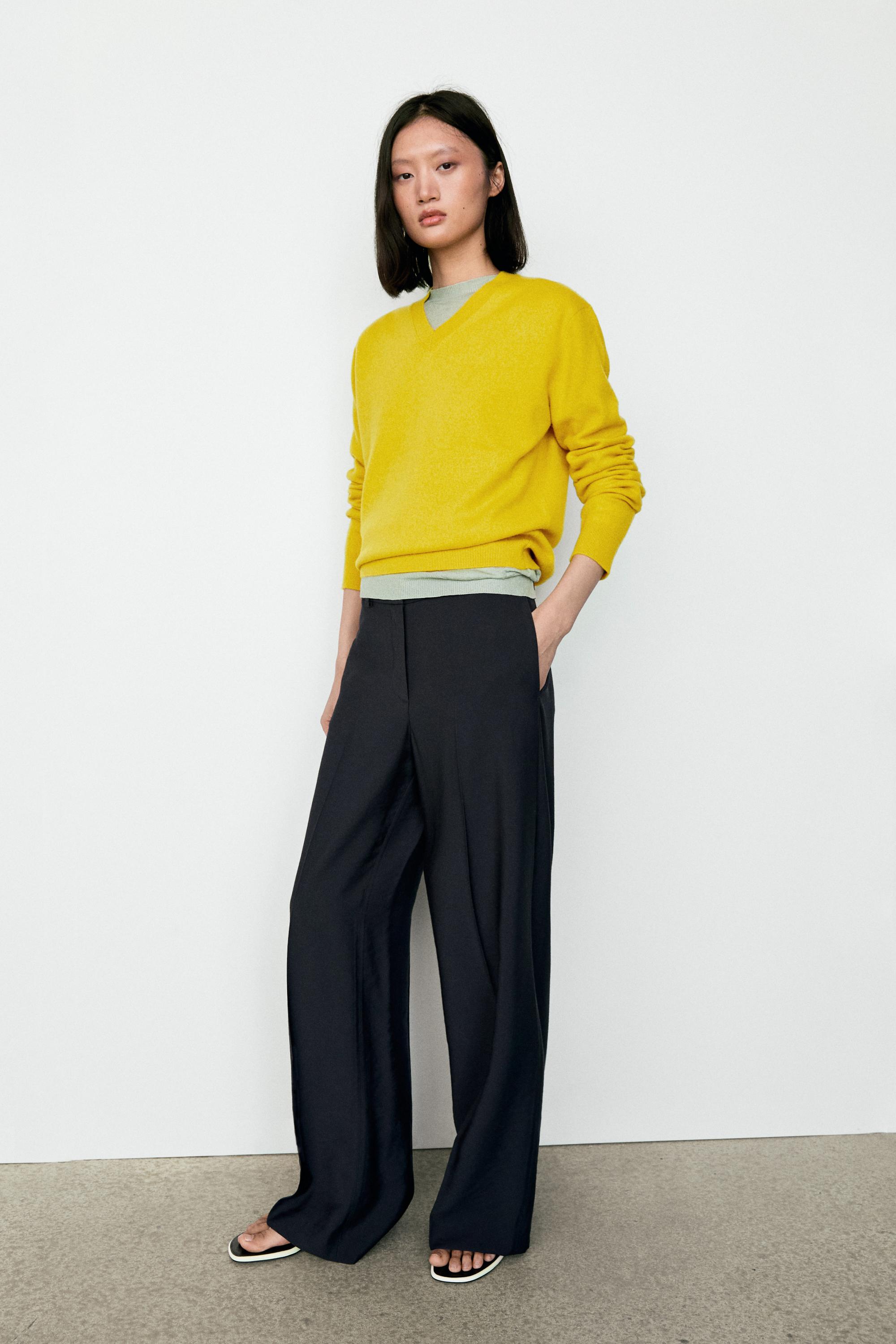 100% cashmere knit sweater - LIME
