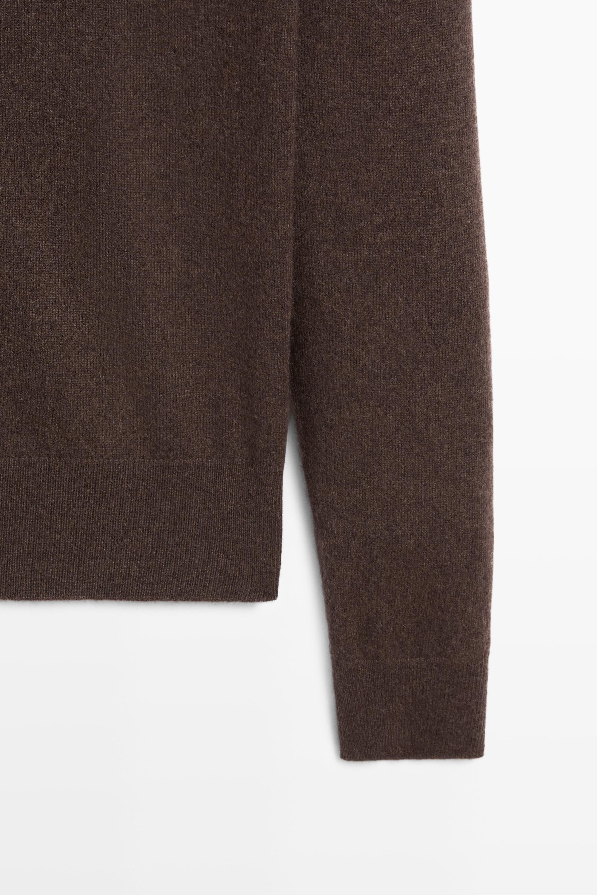 100% cashmere knit sweater - Tobacco brown