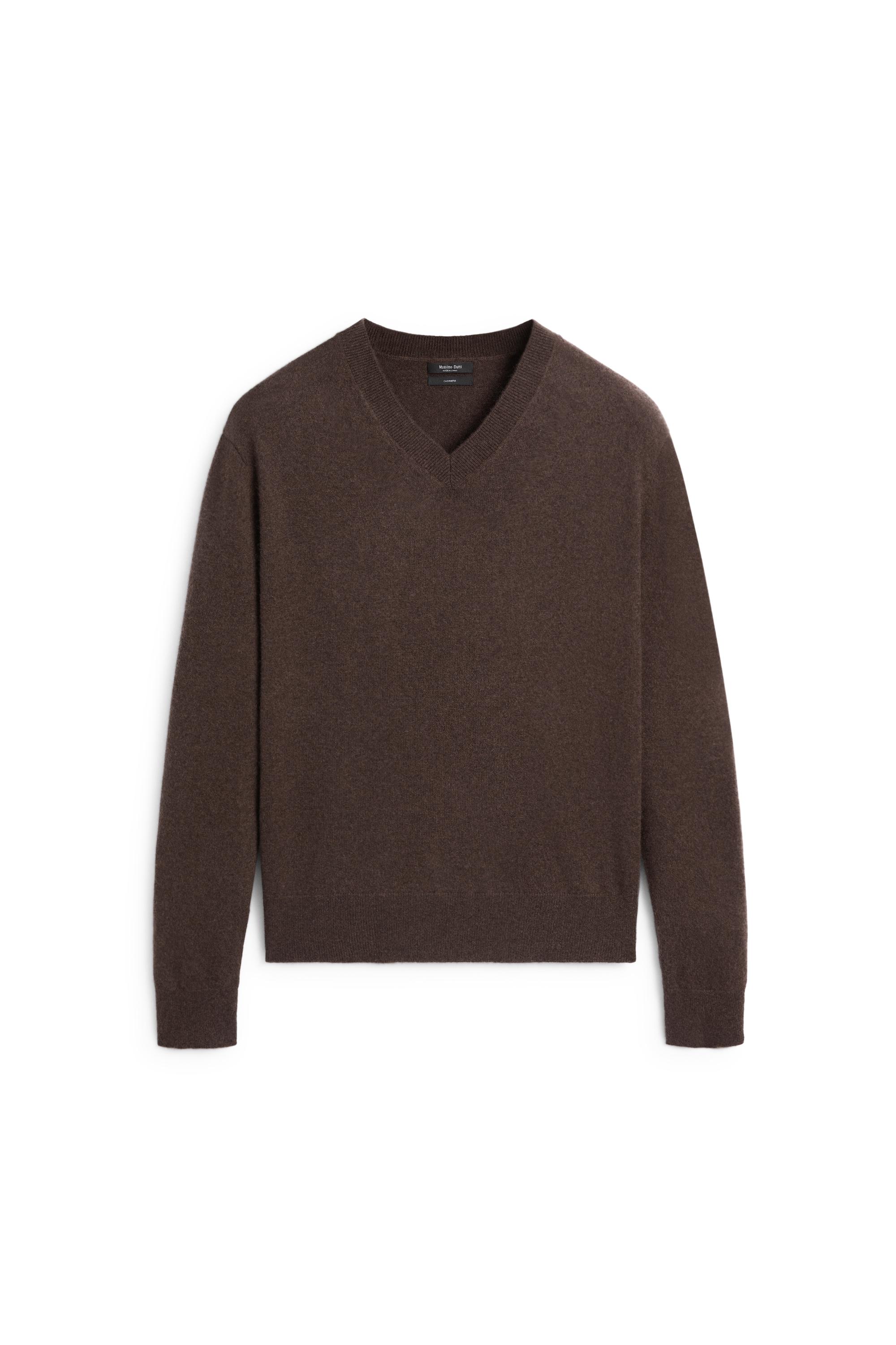 100% cashmere knit sweater - Tobacco brown