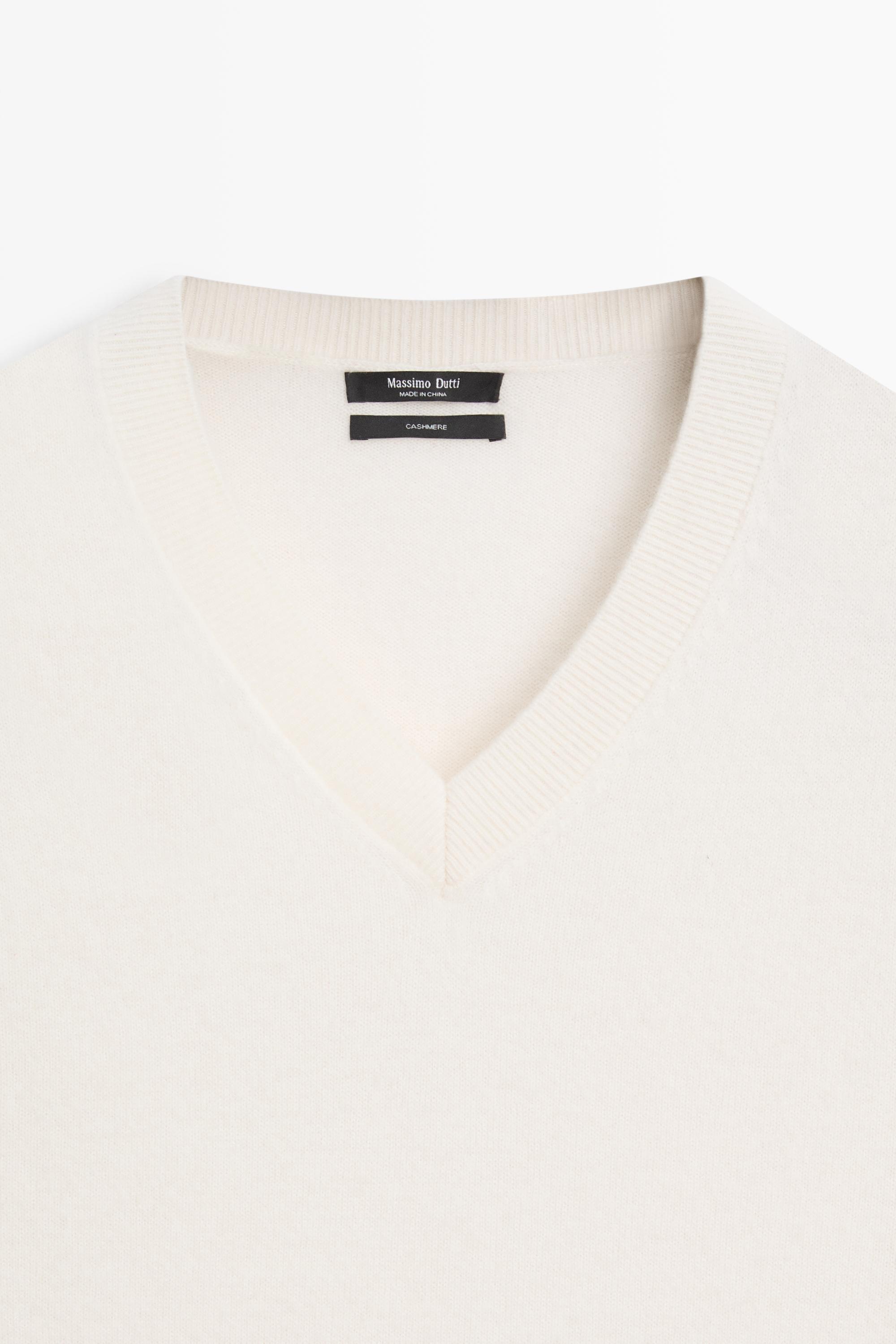 100% cashmere knit sweater - CREAM