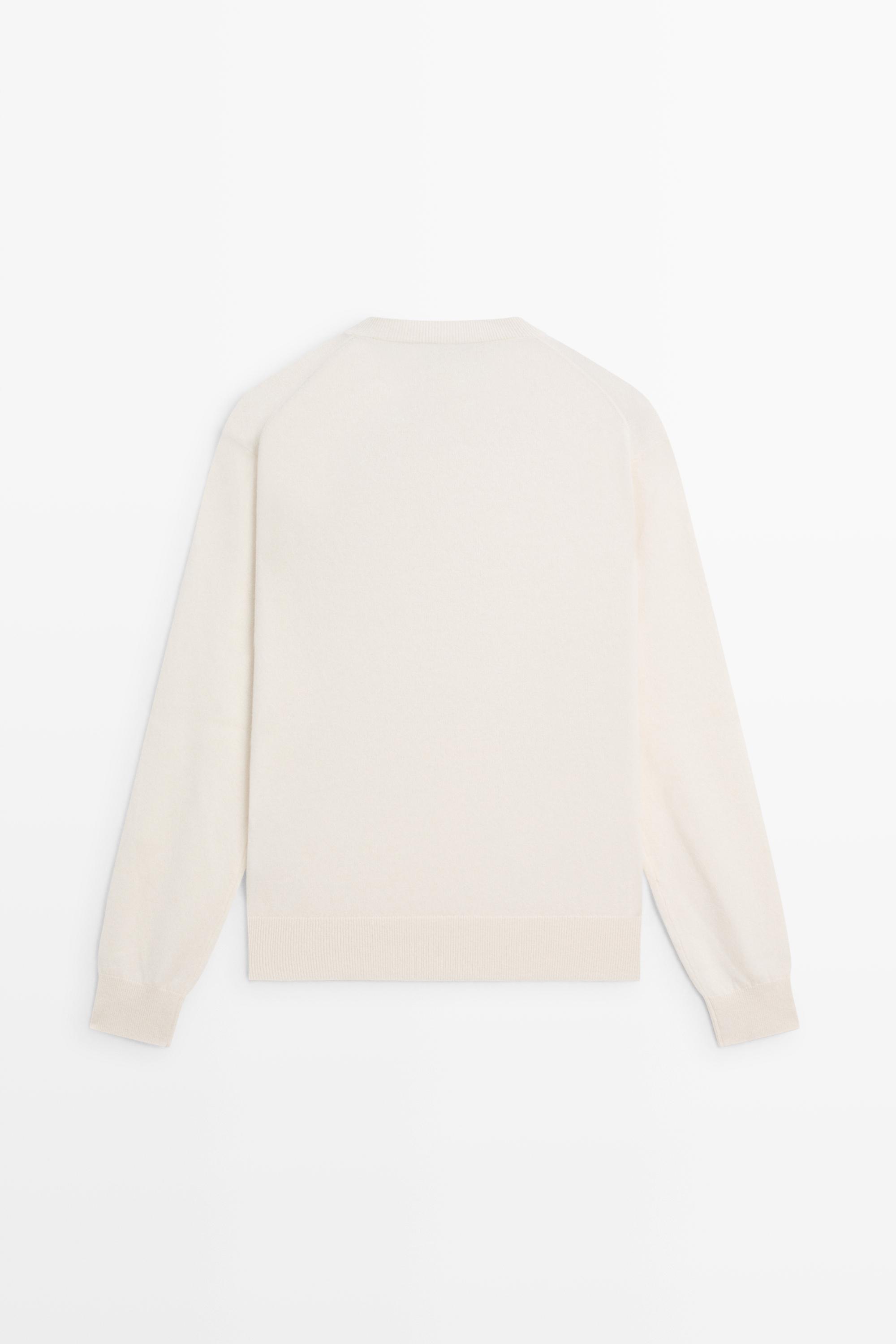 100% cashmere knit sweater - CREAM