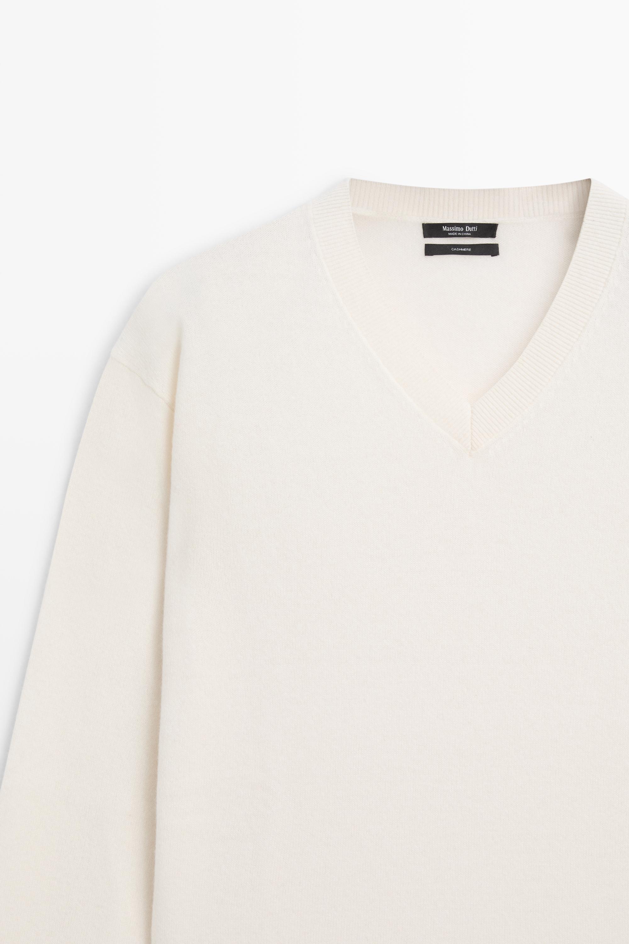 100% cashmere knit sweater - CREAM
