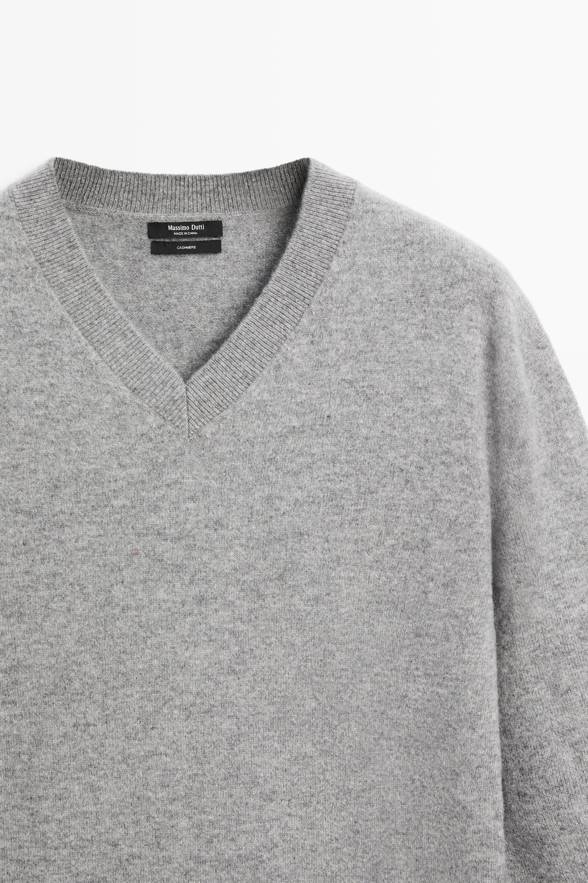 100% cashmere knit sweater - GREY MARL