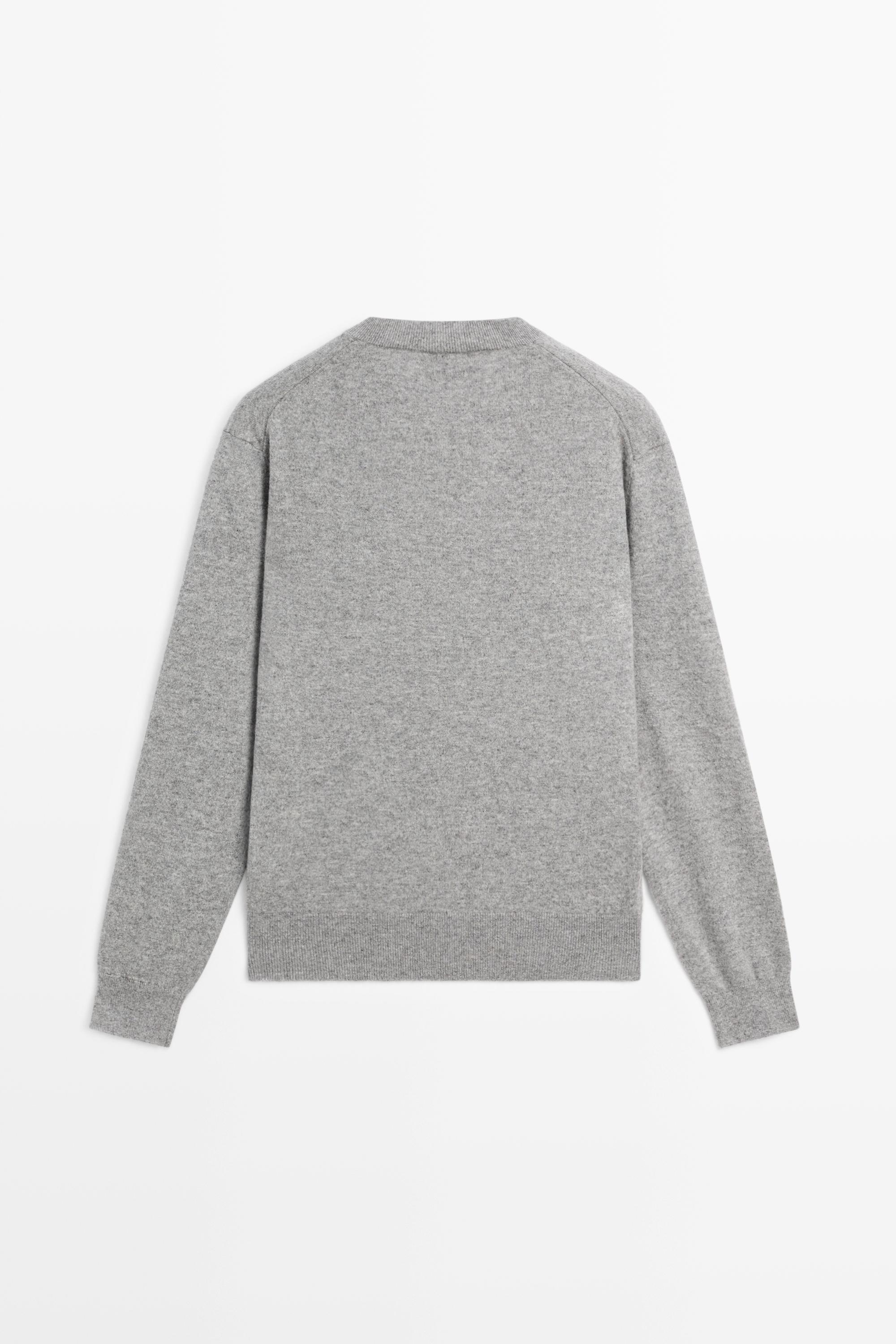100% cashmere knit sweater - GREY MARL