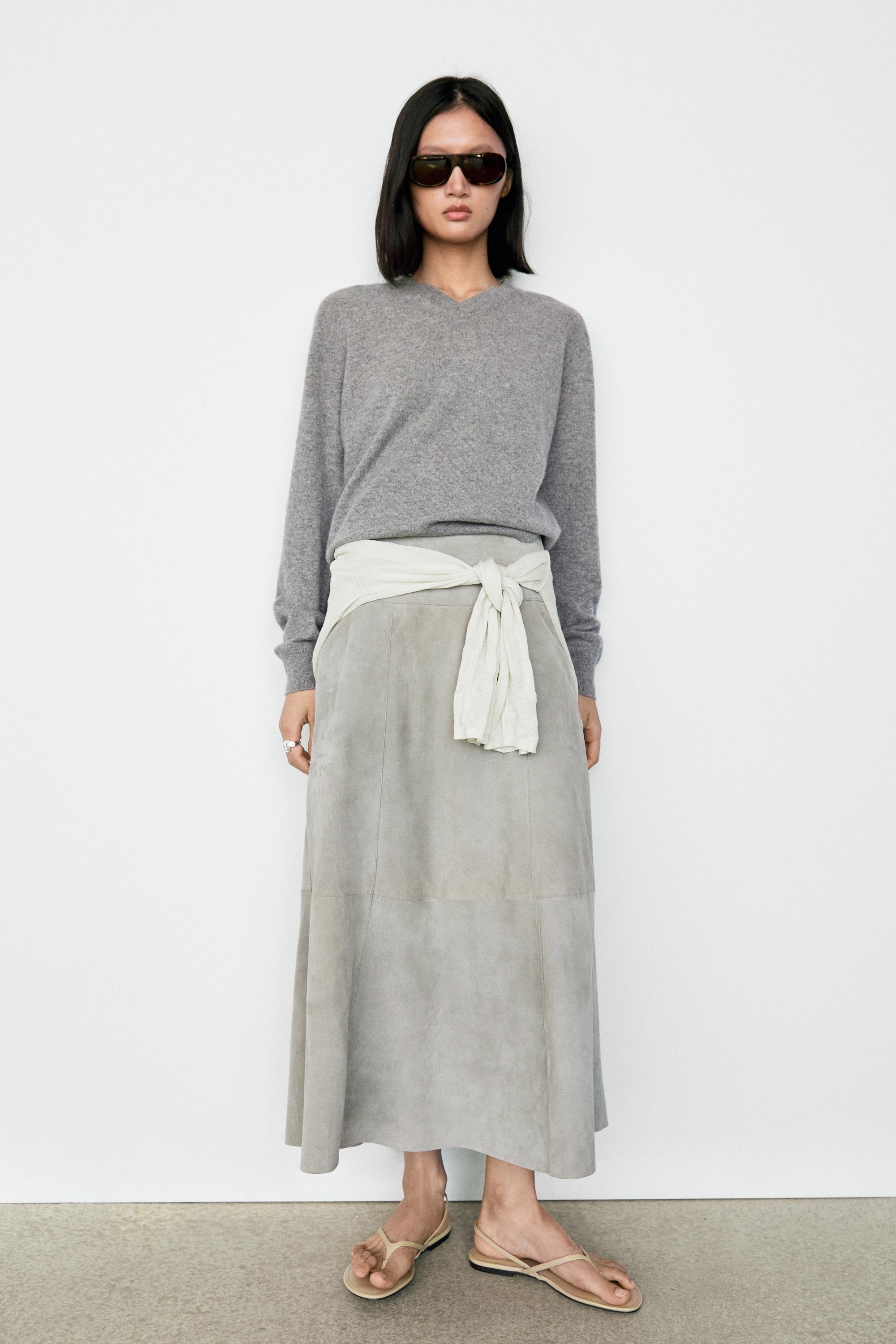 100% cashmere knit sweater - GREY MARL