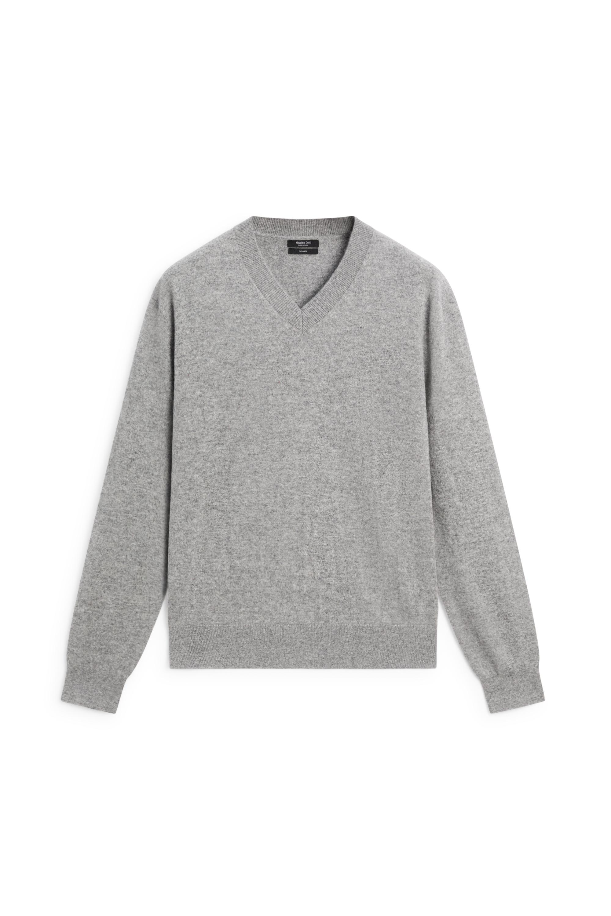 100% cashmere knit sweater - GREY MARL