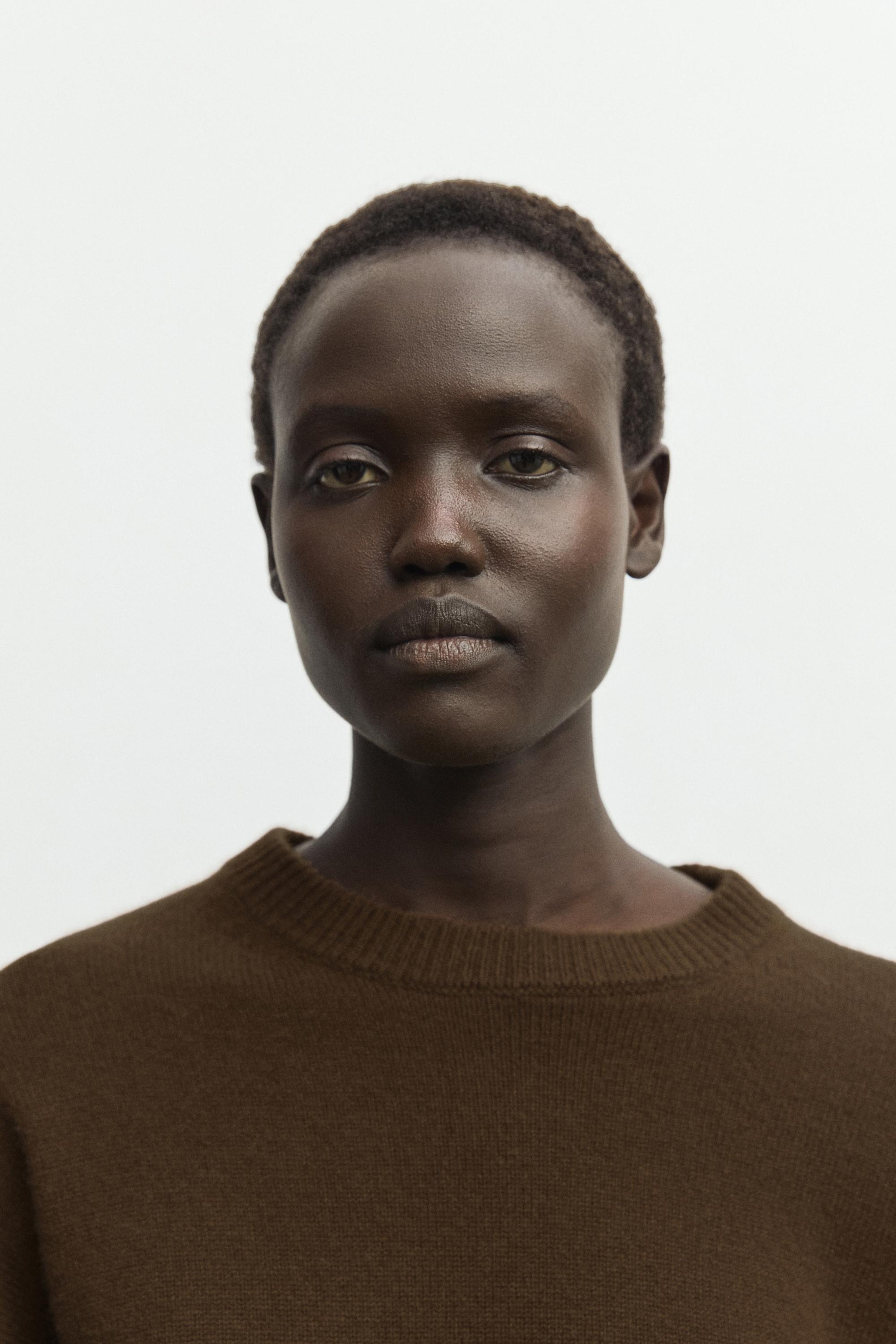 100% cashmere oversize knit sweater - TOFFEE