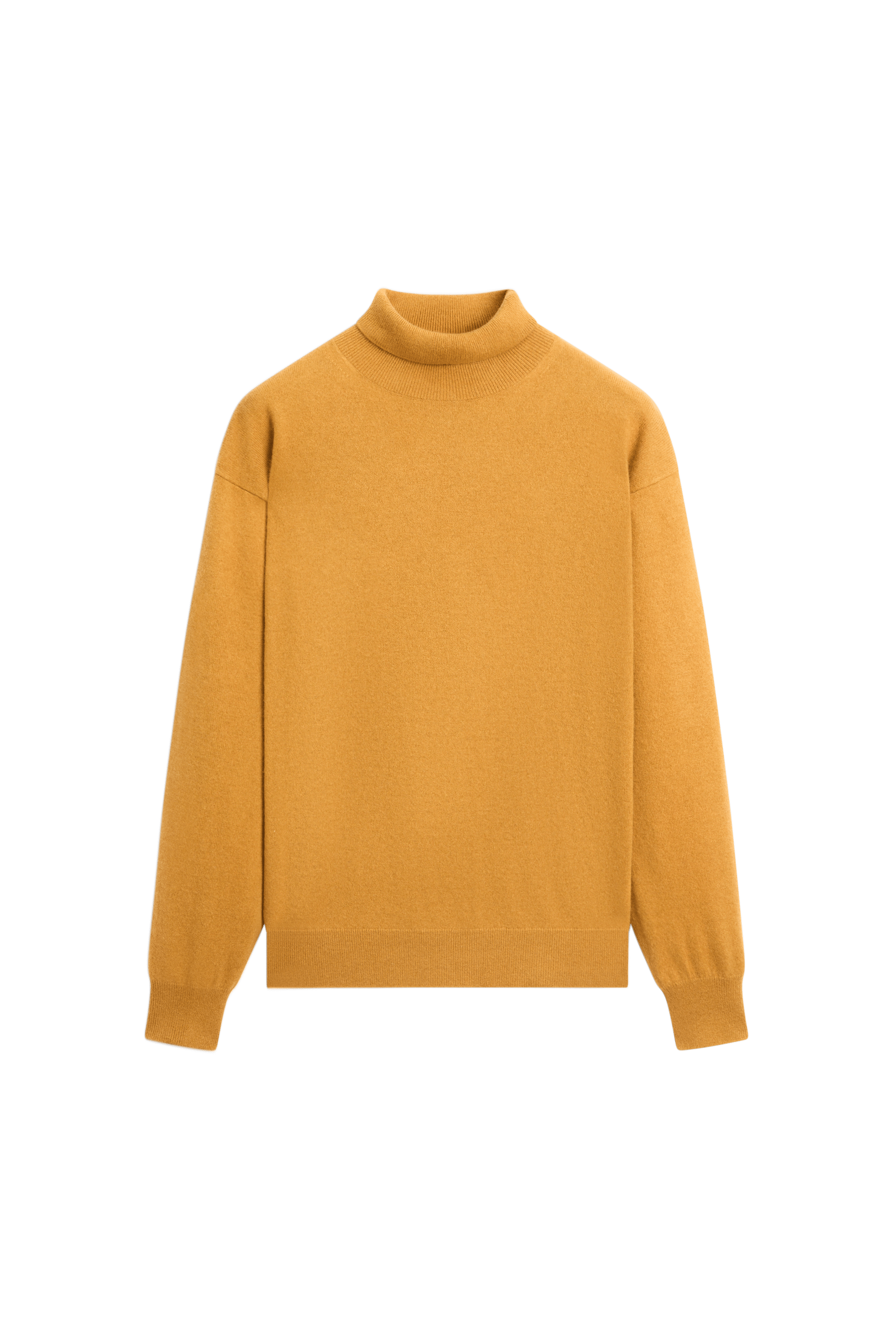 100% cashmere high neck knit sweater - OIL