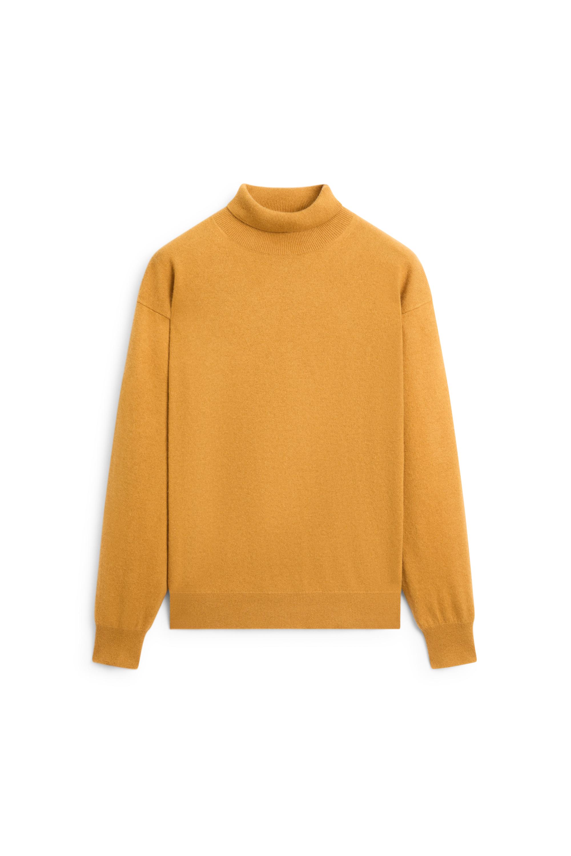 100% cashmere high neck knit sweater - OIL