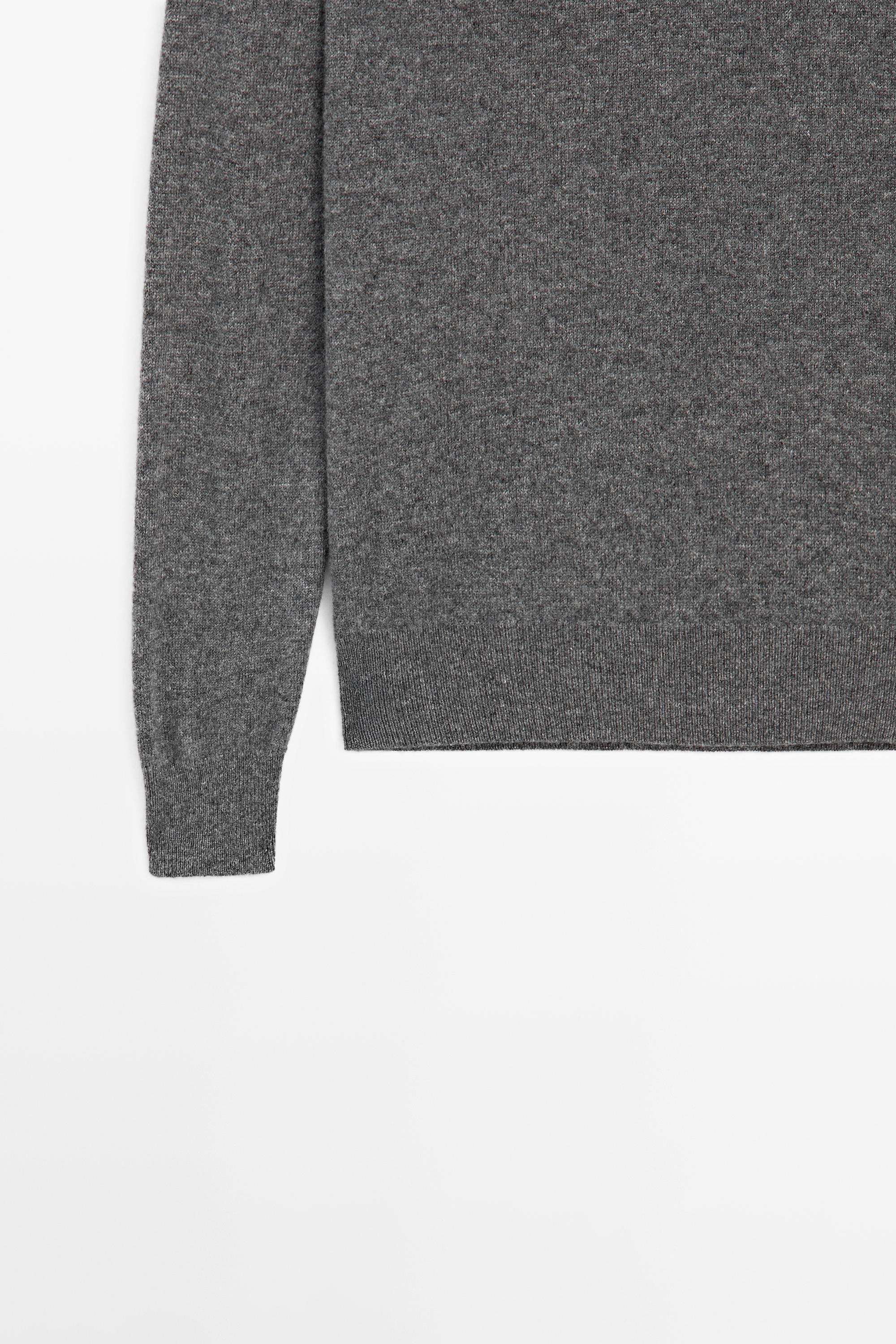 100% cashmere long sleeve sweater - GREY