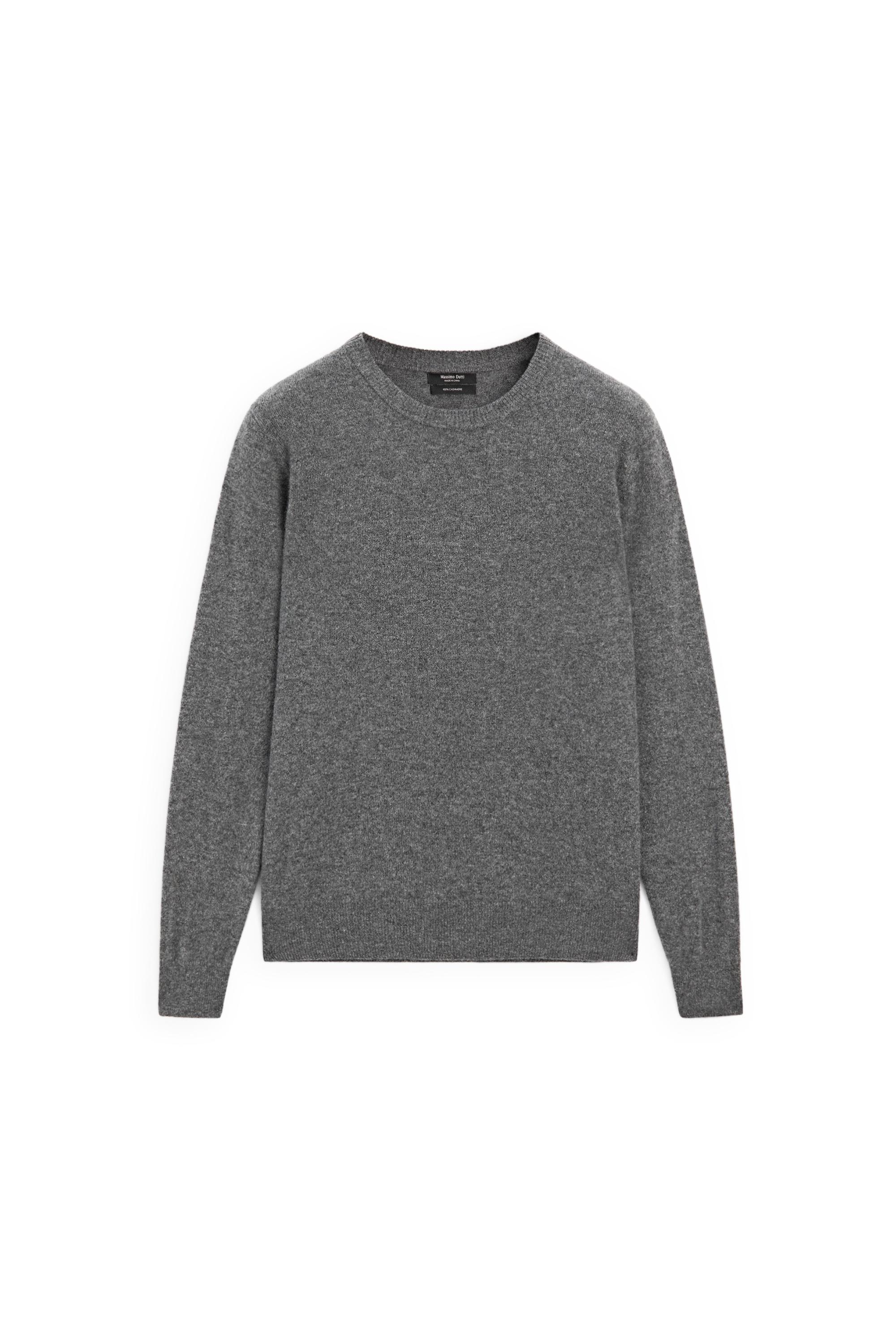 100% cashmere long sleeve sweater - GREY