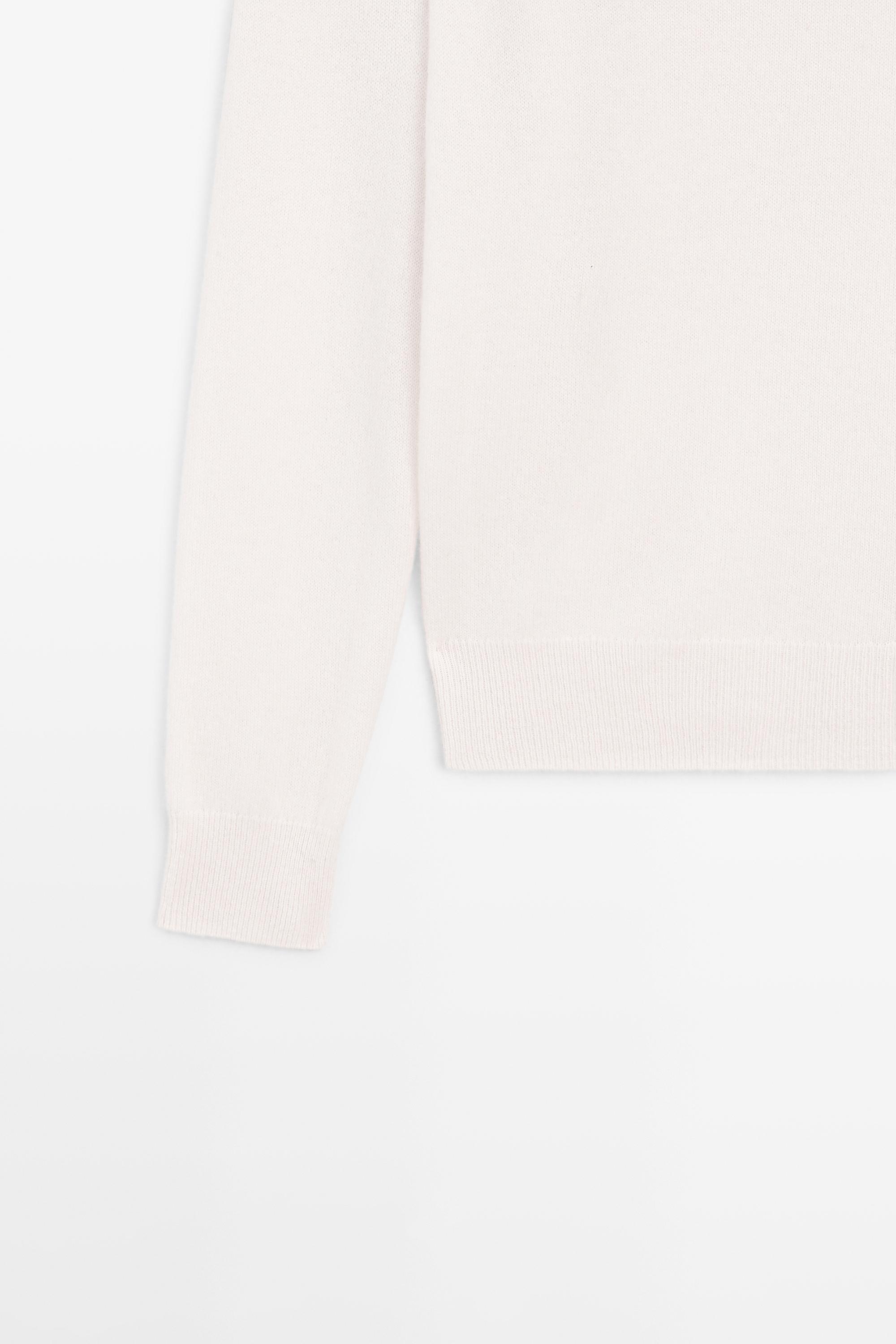 100% cashmere long sleeve sweater - CREAM