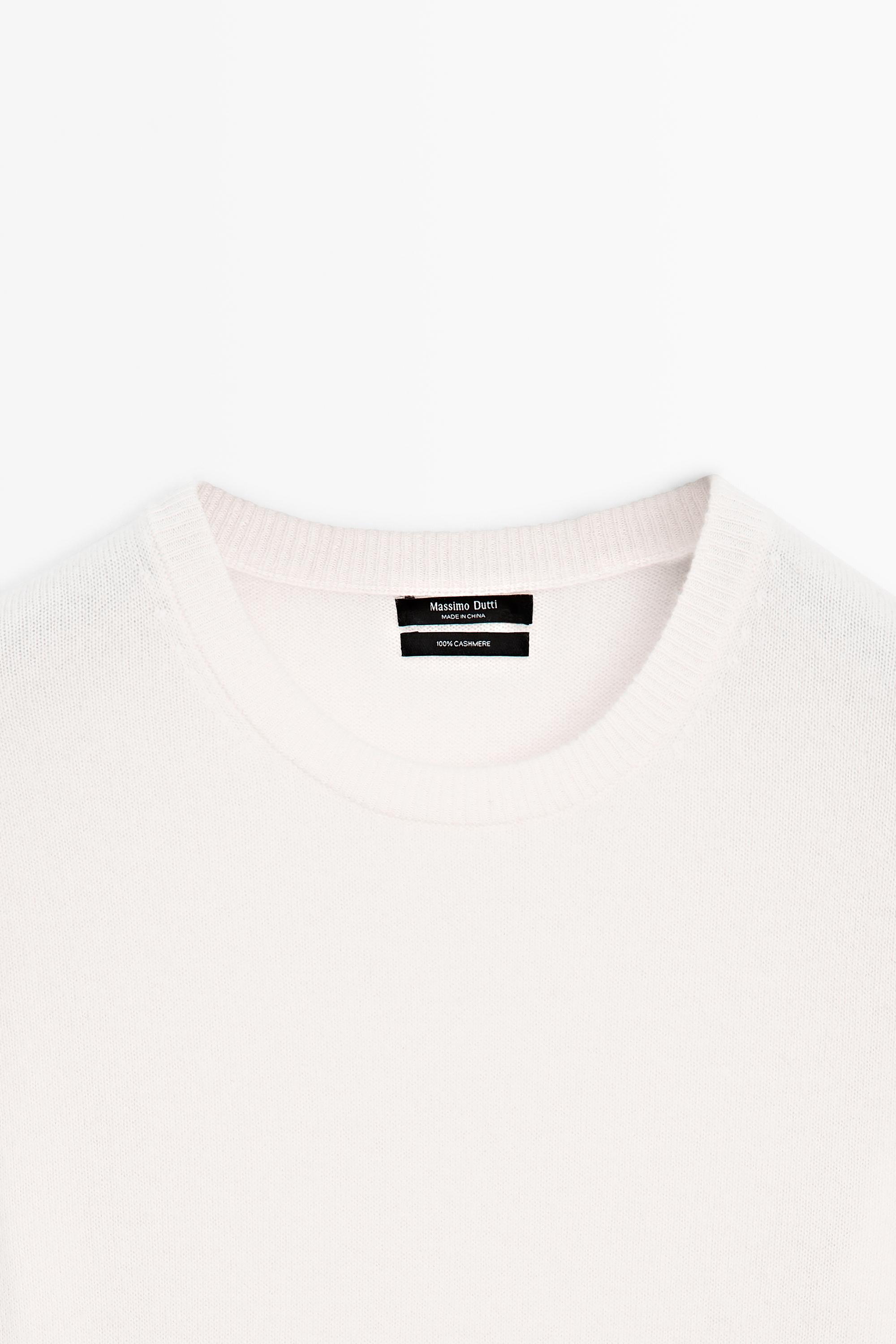100% cashmere long sleeve sweater - CREAM