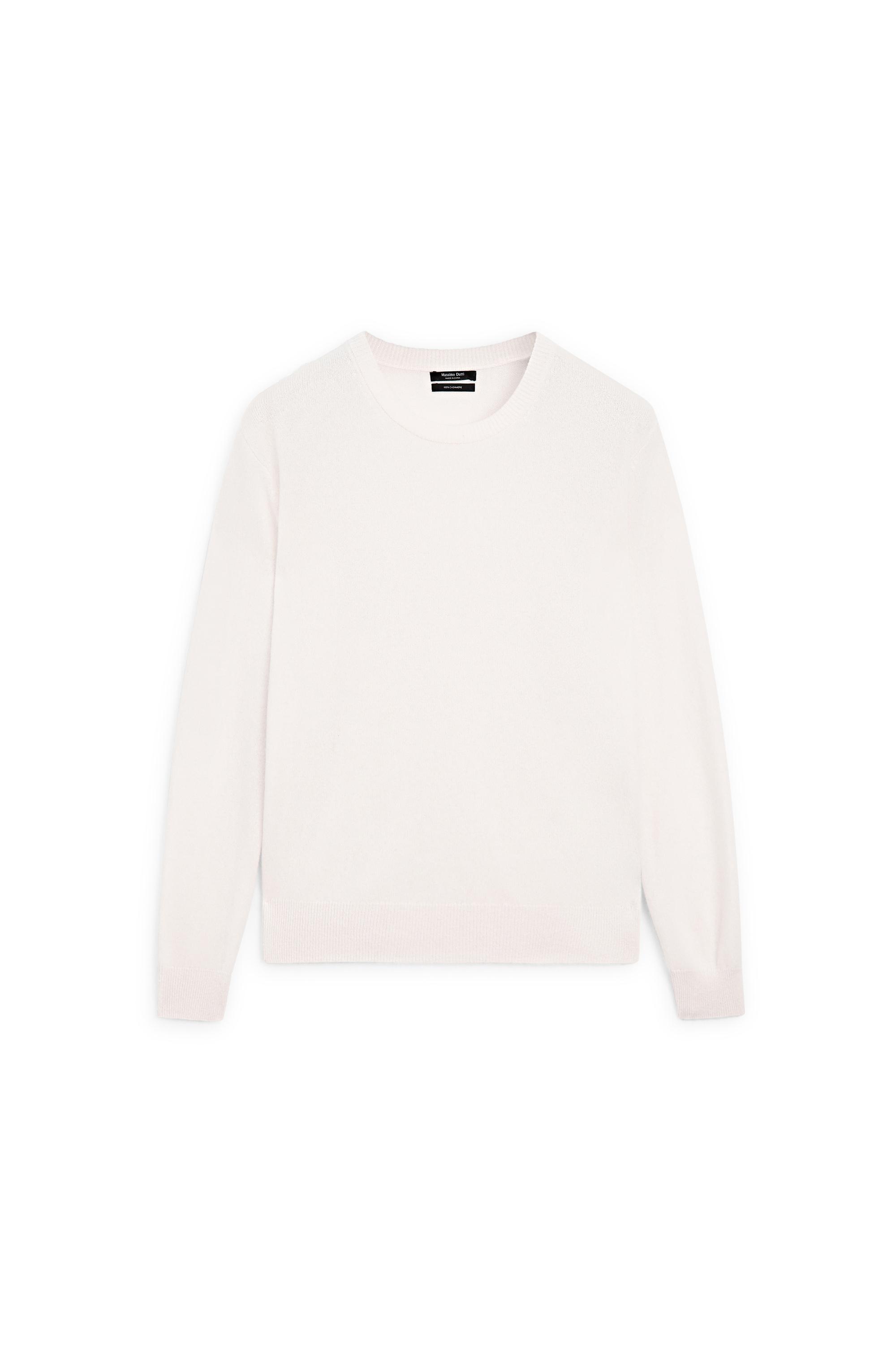 100% cashmere long sleeve sweater - CREAM