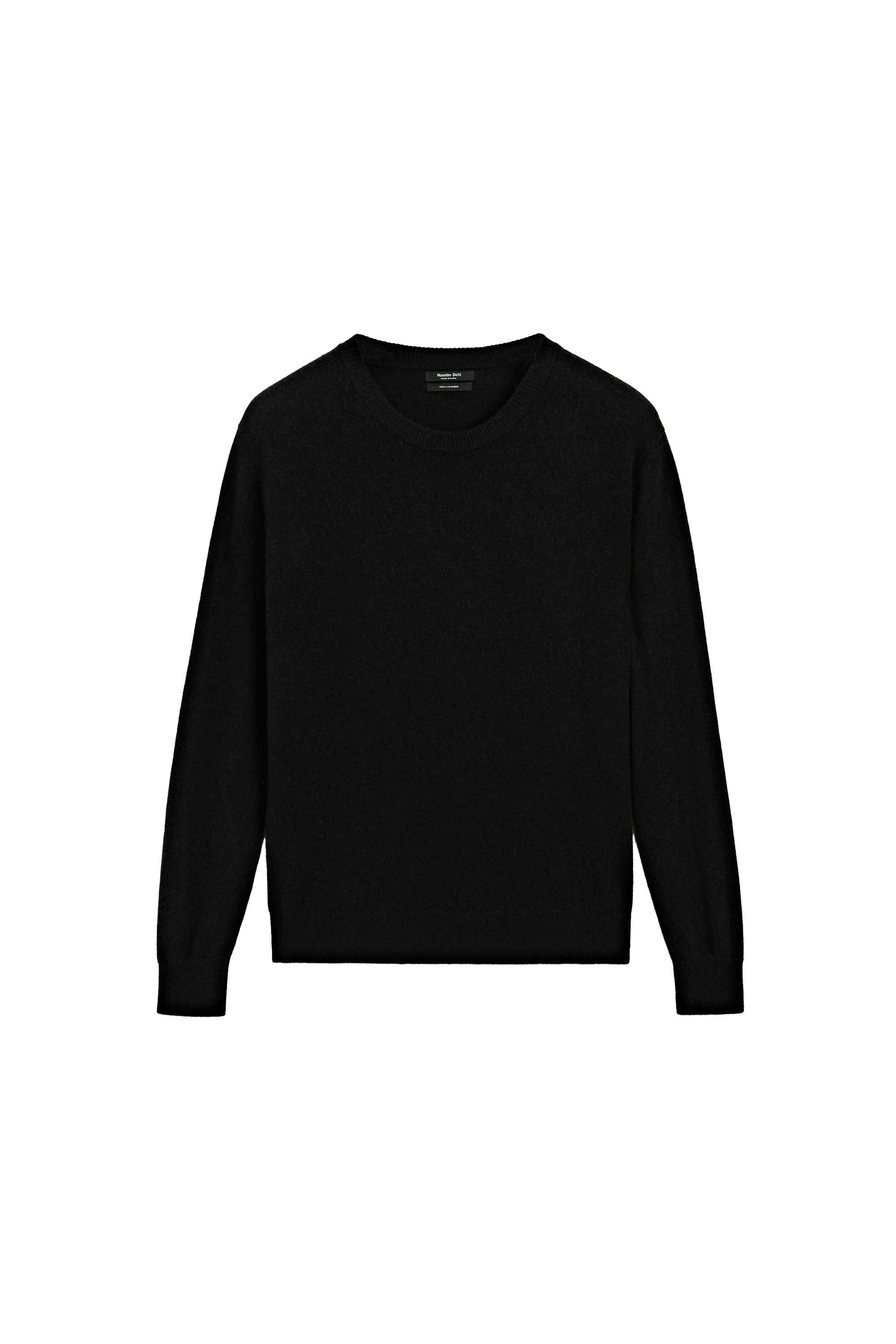 100% cashmere long sleeve sweater - BLACK