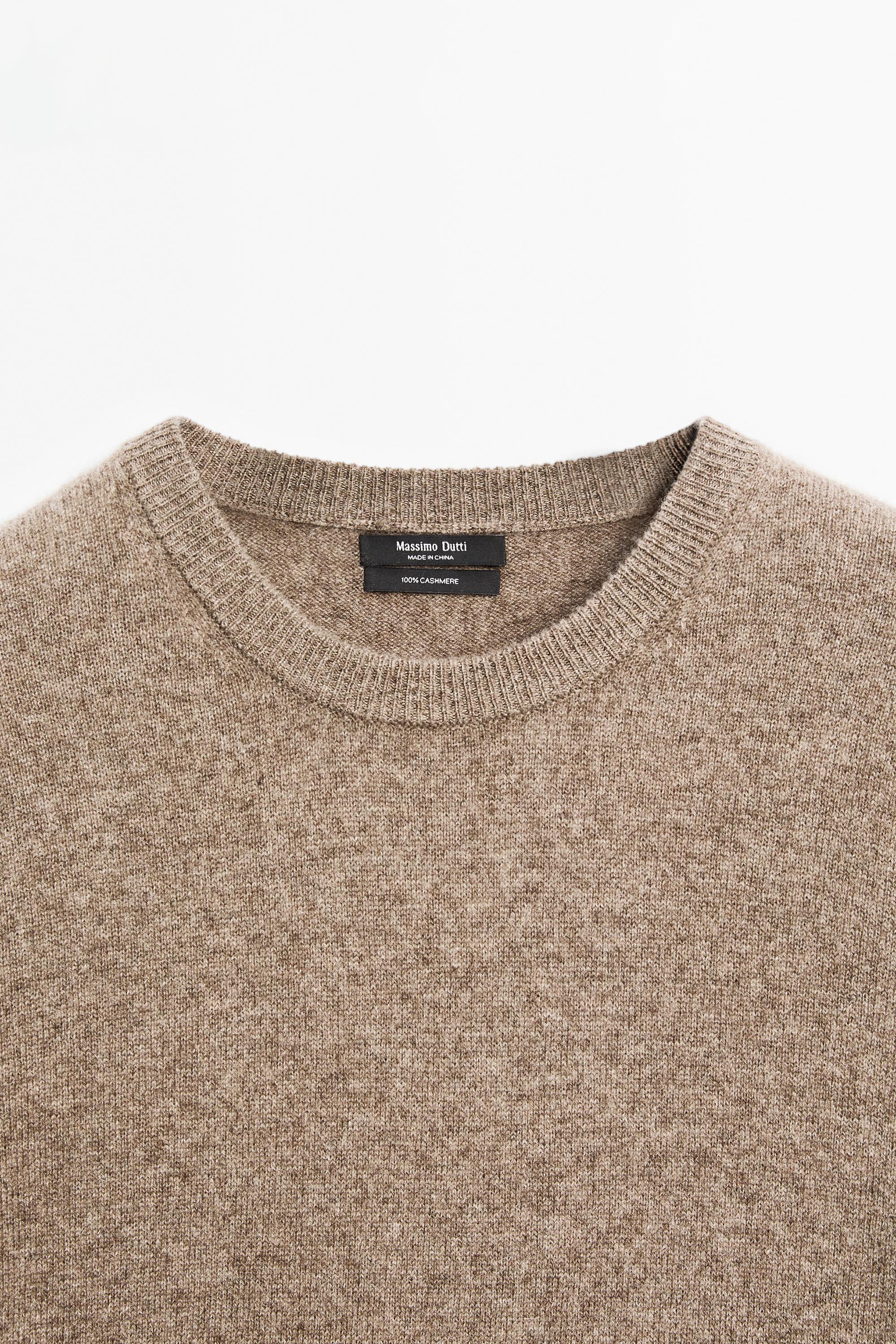 100% cashmere long sleeve sweater - MOLE BROWN