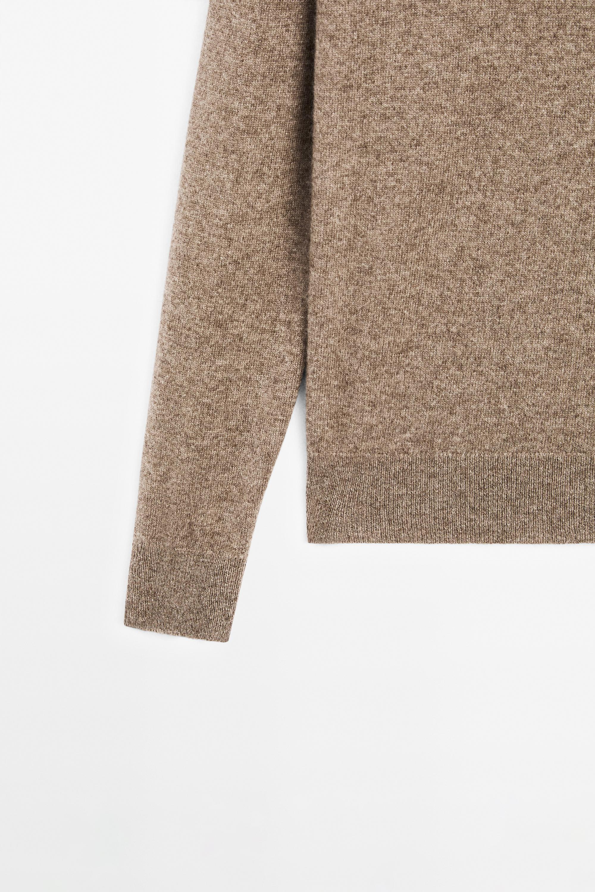 100% cashmere long sleeve sweater - MOLE BROWN