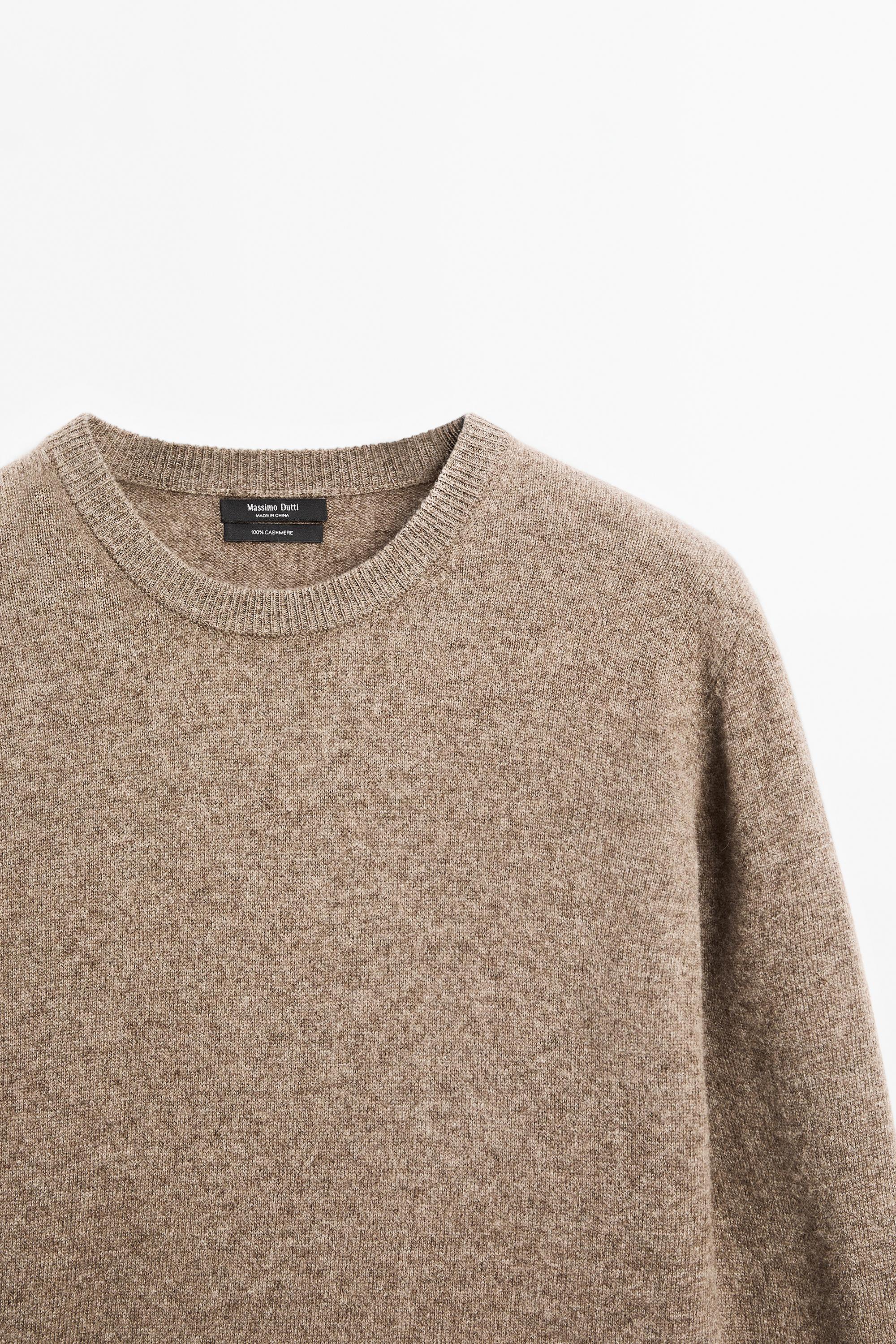 100% cashmere long sleeve sweater - MOLE BROWN