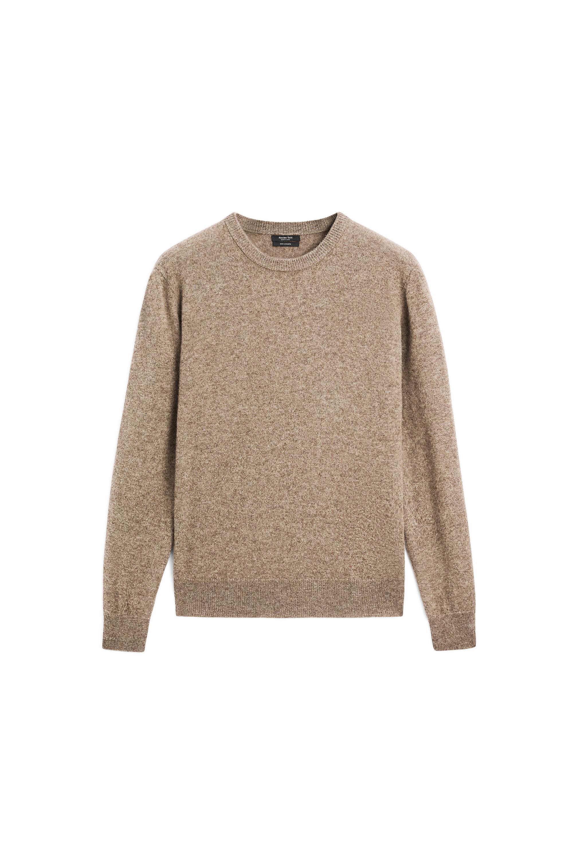 100% cashmere long sleeve sweater - MOLE BROWN