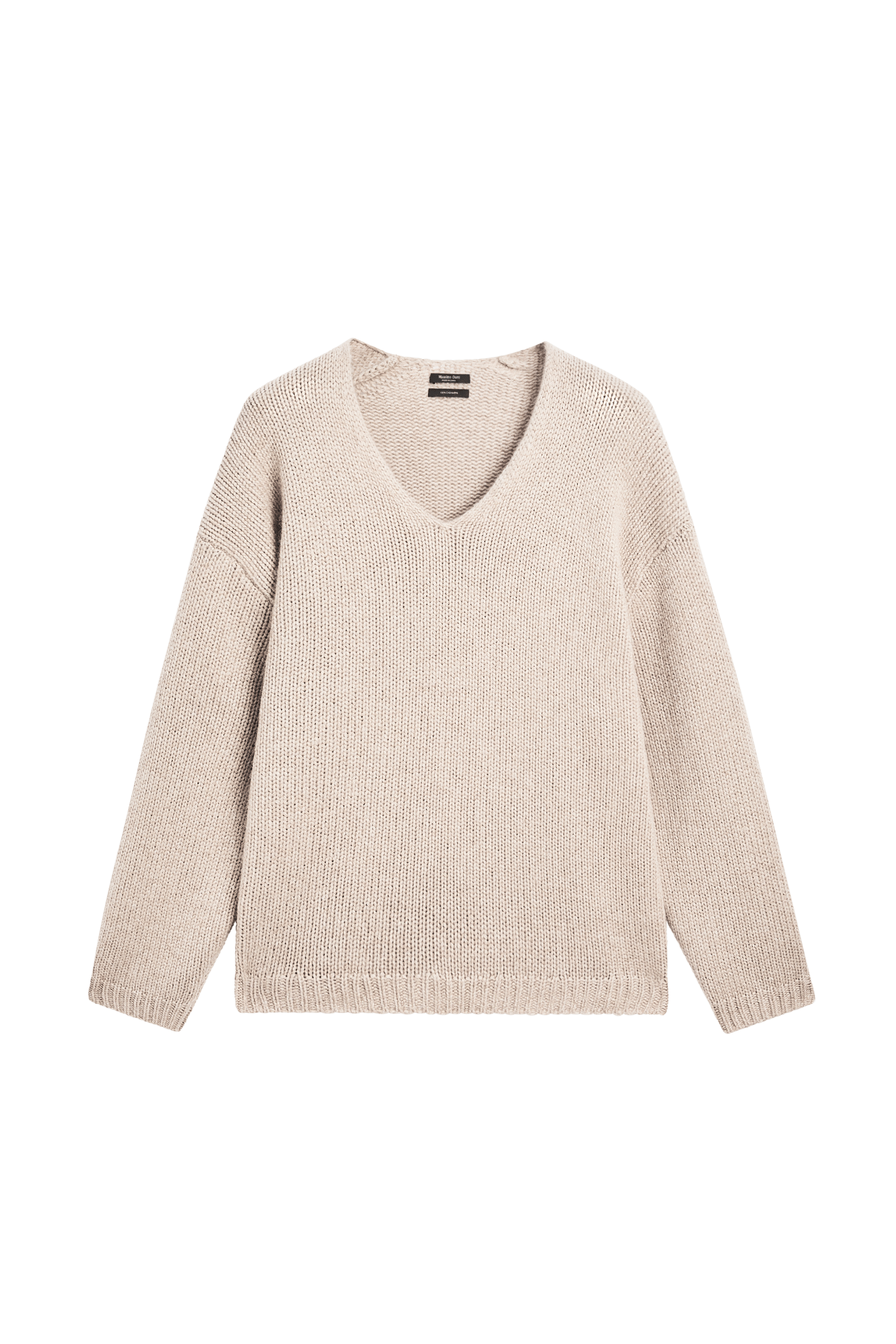 100% cashmere V-neck sweater - MINK