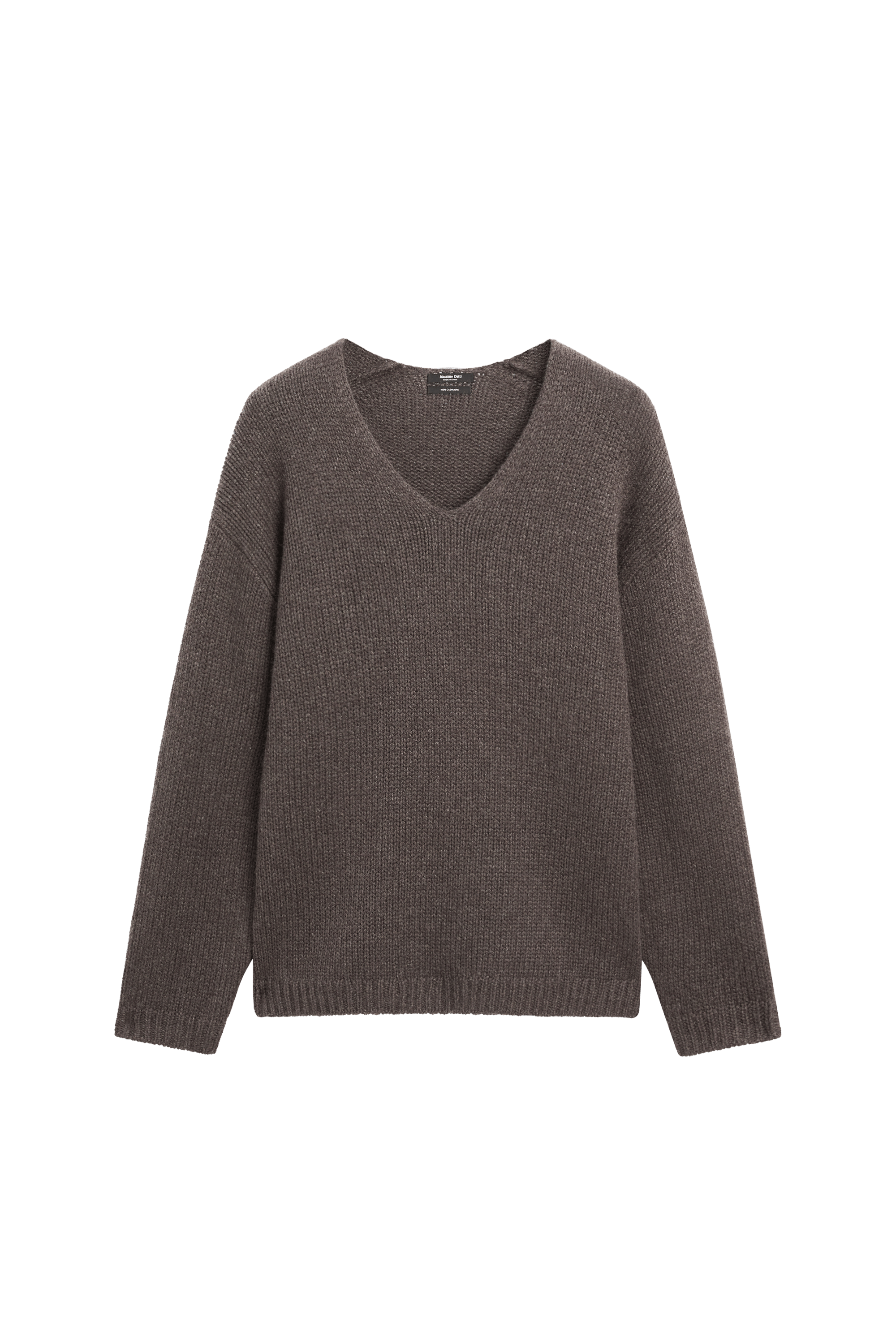 100% cashmere V-neck sweater - BROWN MARL
