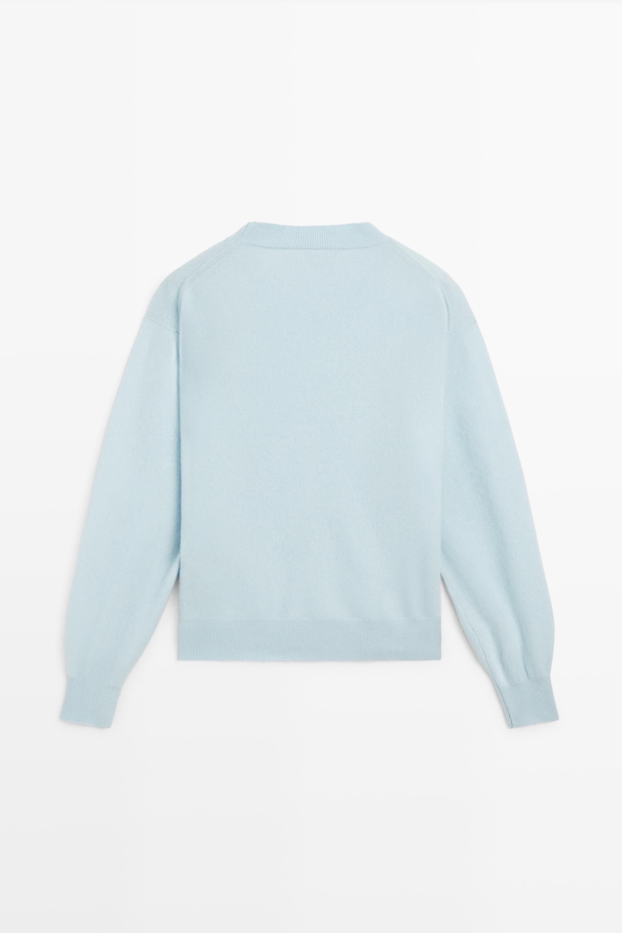 100% cashmere long sleeve sweater - Light blue