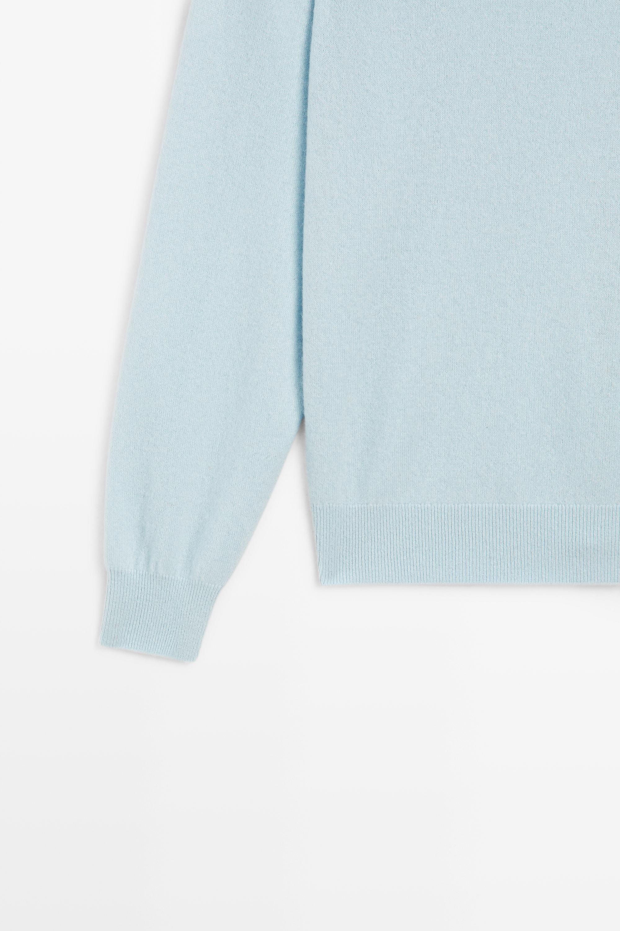 100% cashmere long sleeve sweater - Light blue