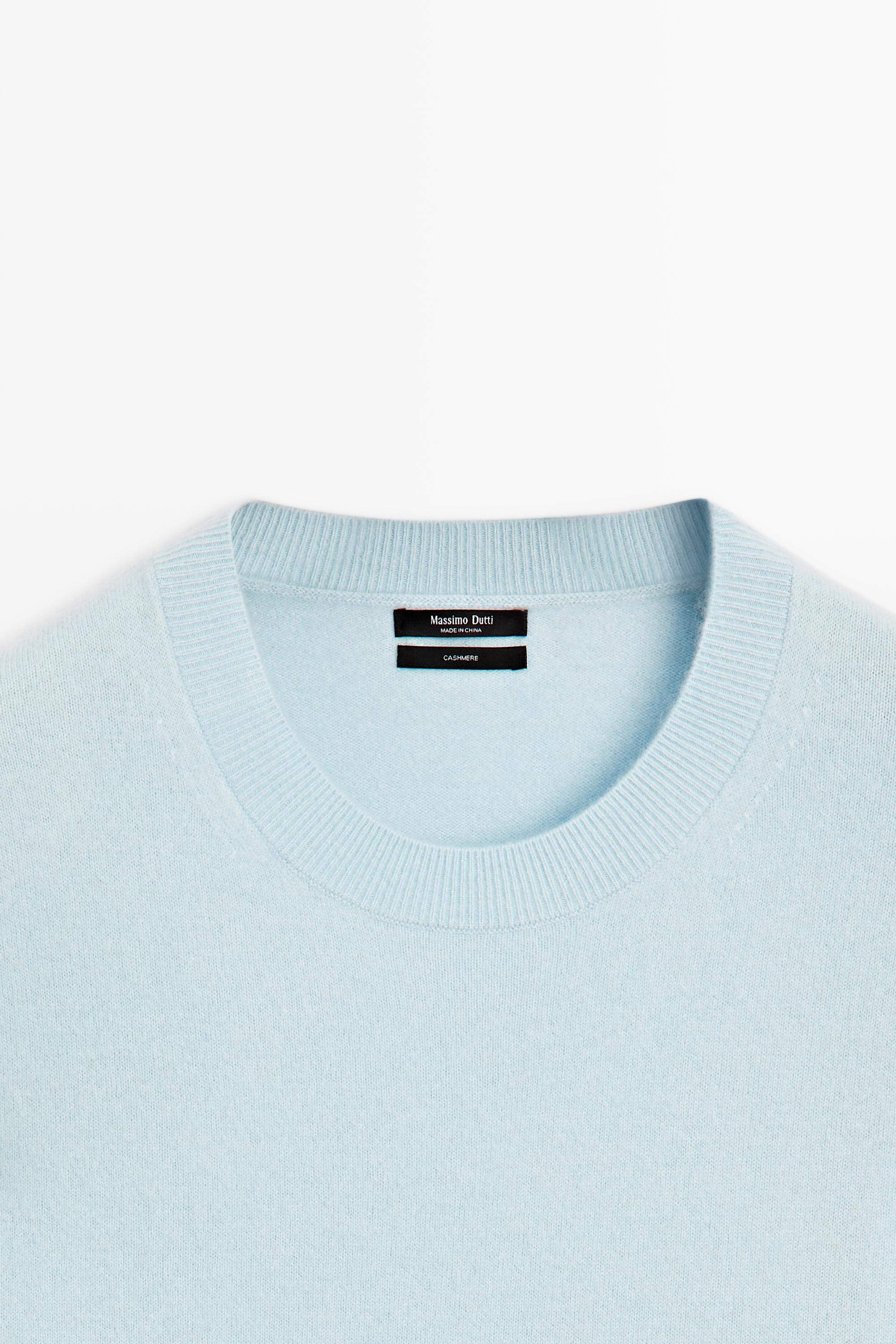 100% cashmere long sleeve sweater - Light blue