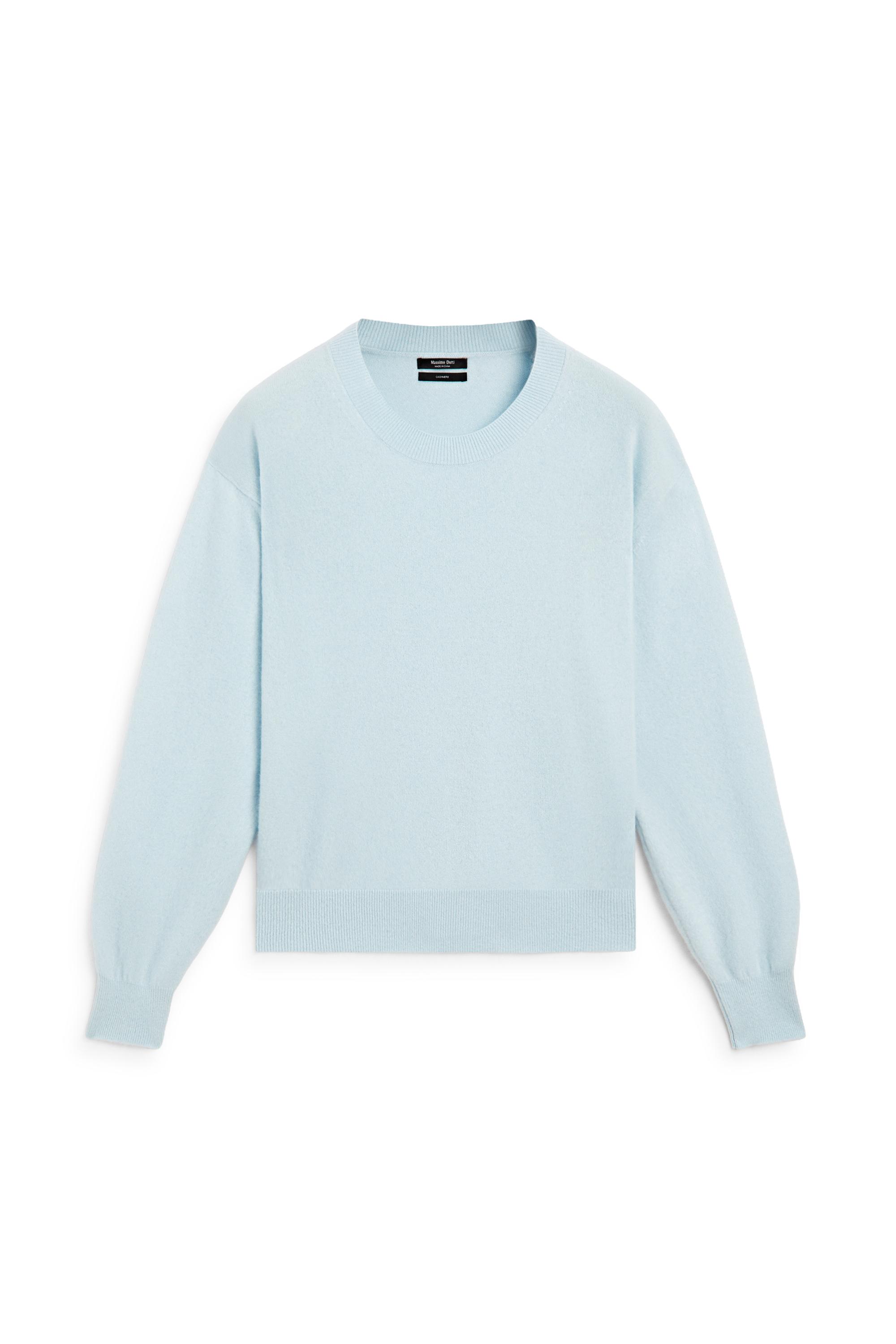 100% cashmere long sleeve sweater - Light blue