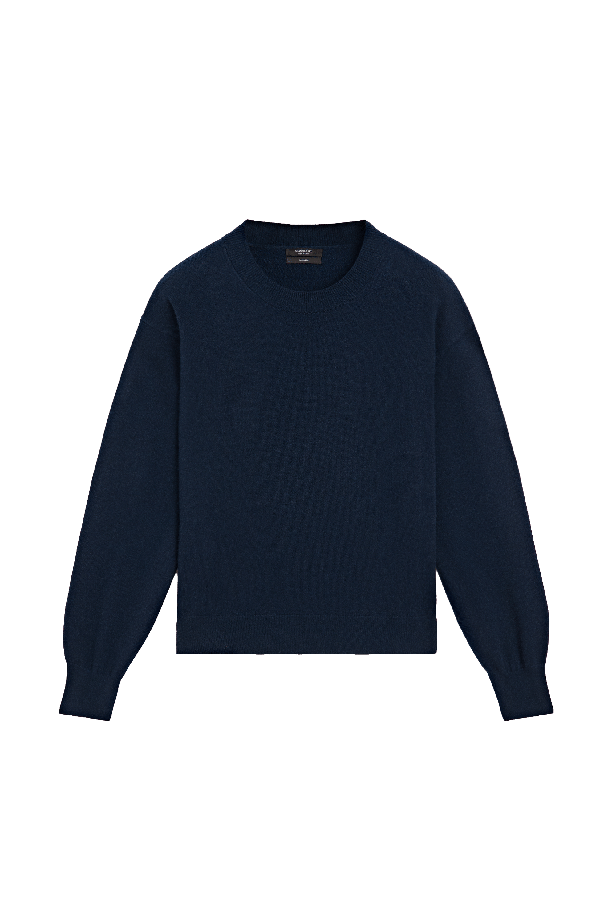 100% cashmere long sleeve sweater - NAVY BLUE