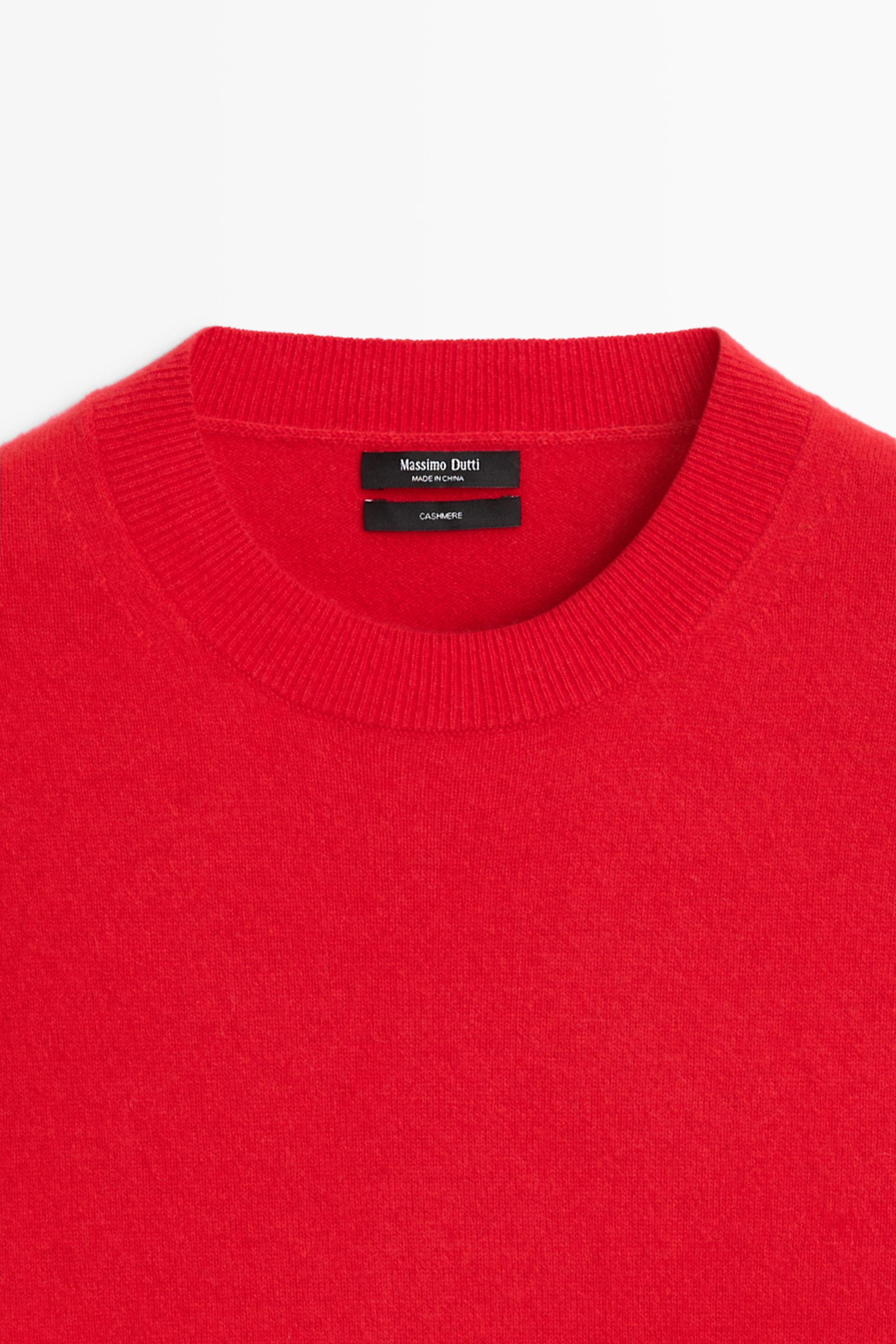 100% cashmere long sleeve sweater - RED
