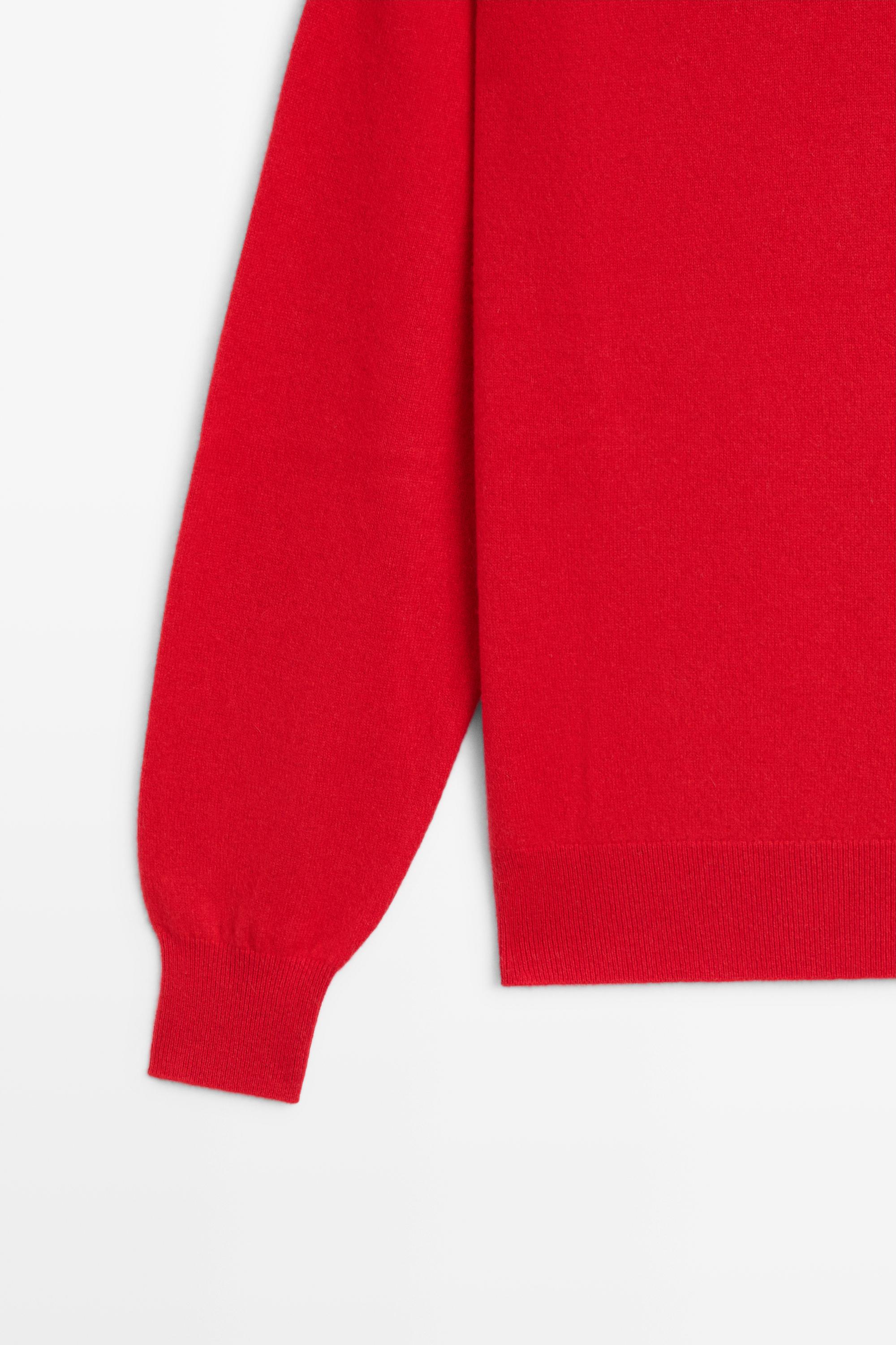 100% cashmere long sleeve sweater - RED